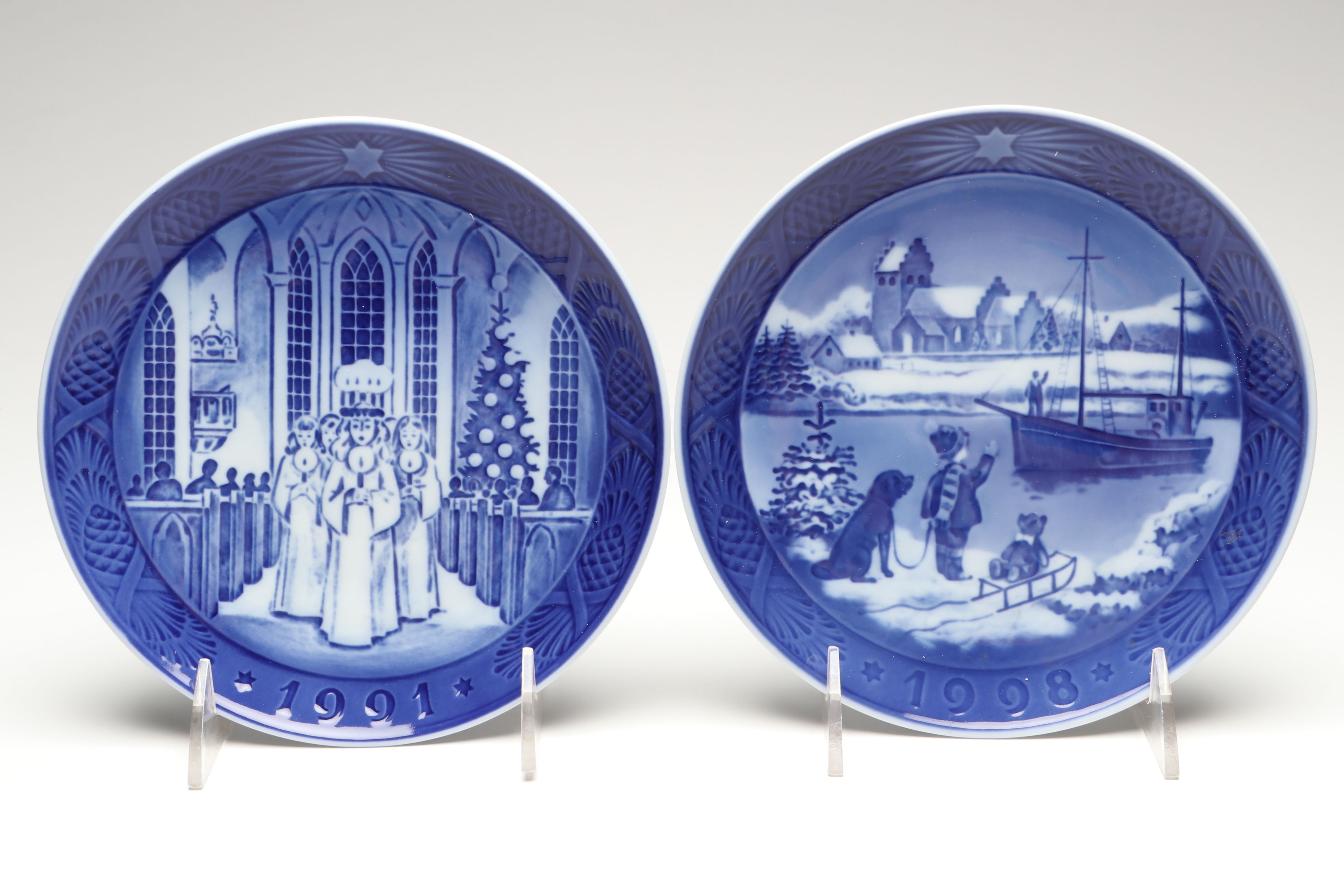 Royal Copenhagen Porcelain Collector Plates Featuring "Welcome Home"