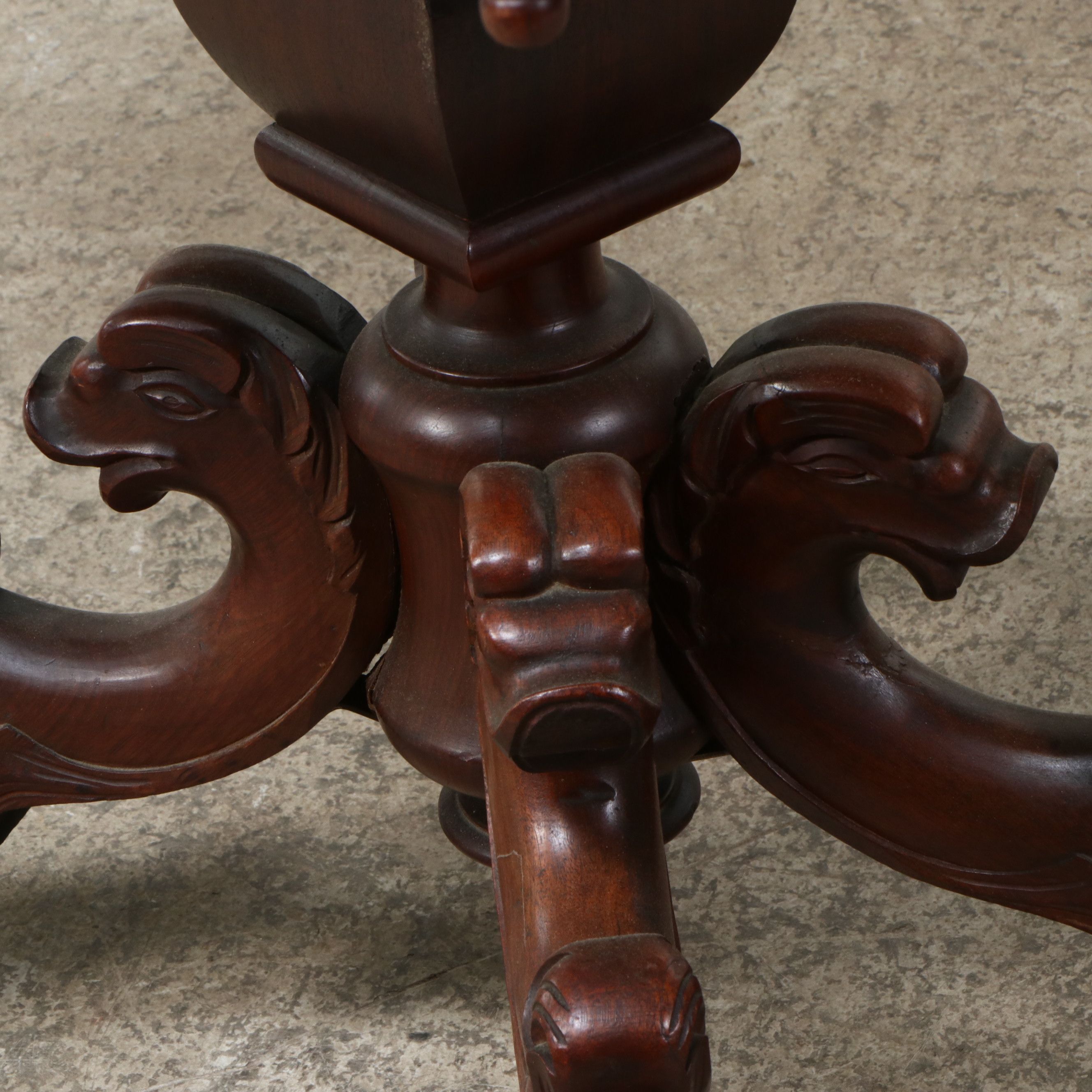 American Victorian Rococo Revival Mahogany and Marble Center Table