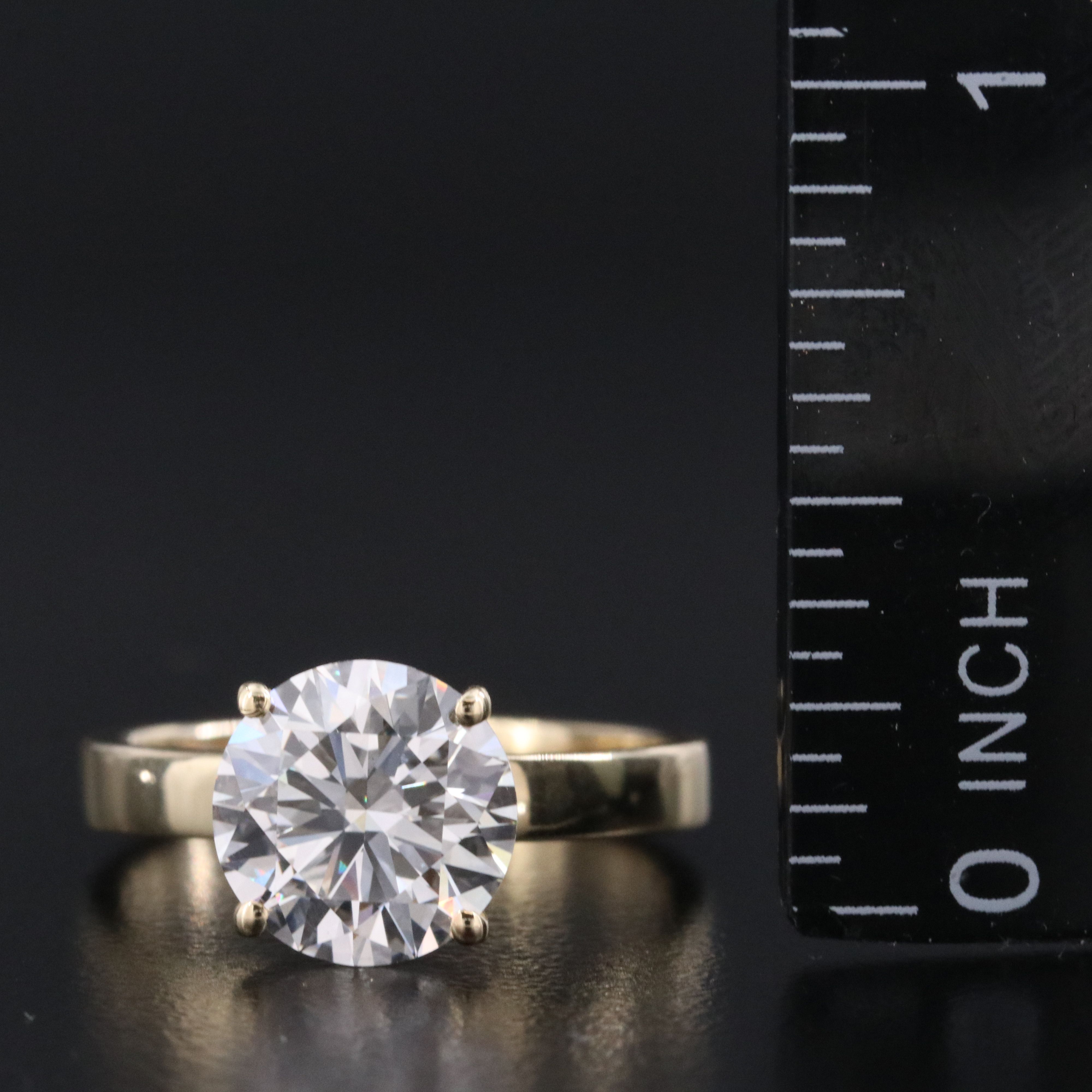 14K 3.06 CT Lab Grown Diamond Solitaire Ring with IGI Report