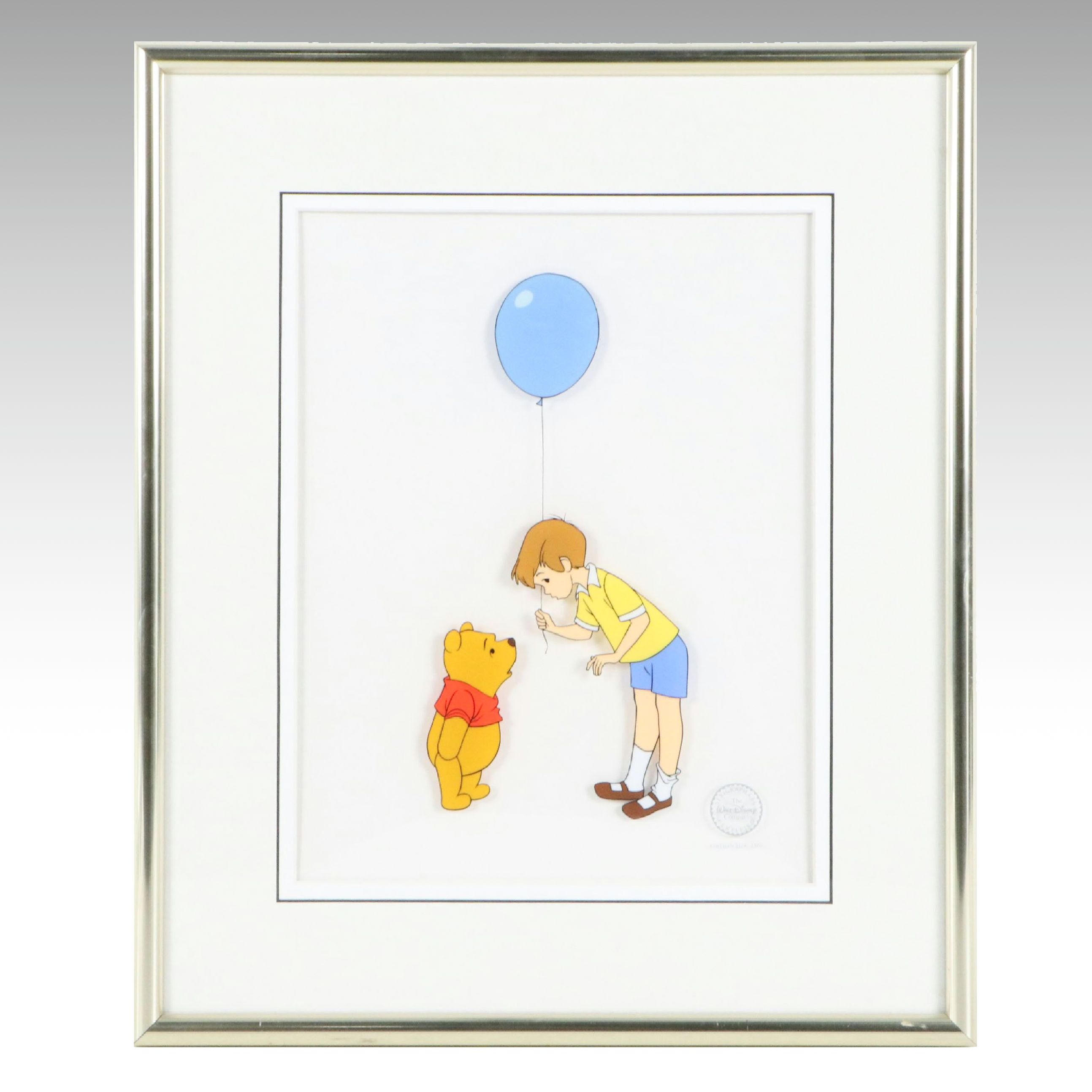 Walt Disney Serigraph Cel of Christopher Robin Talking to Winnie the Pooh, 1993