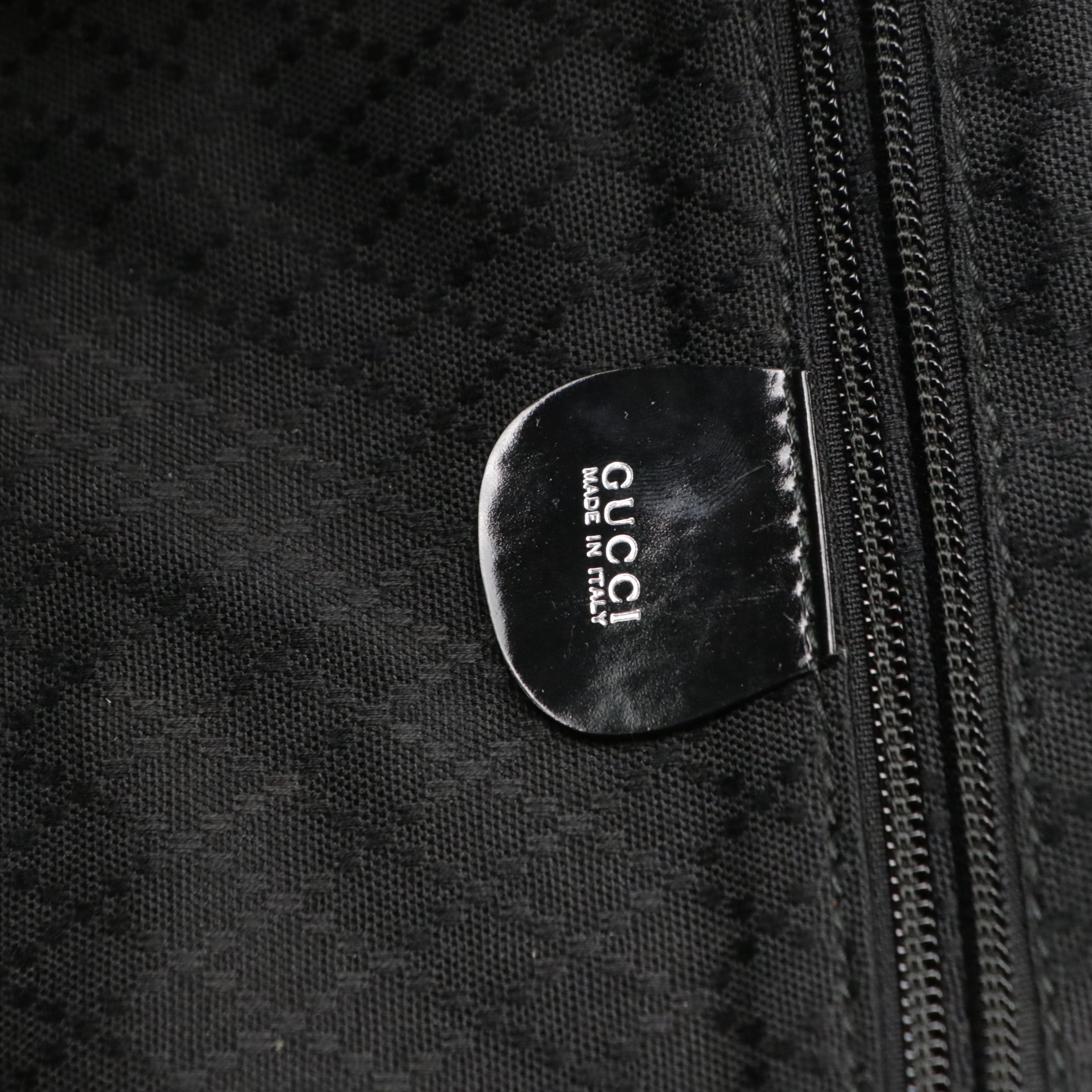 Gucci Double Compartment Top Handle Travel Bag in Black Nylon Canvas and Leather