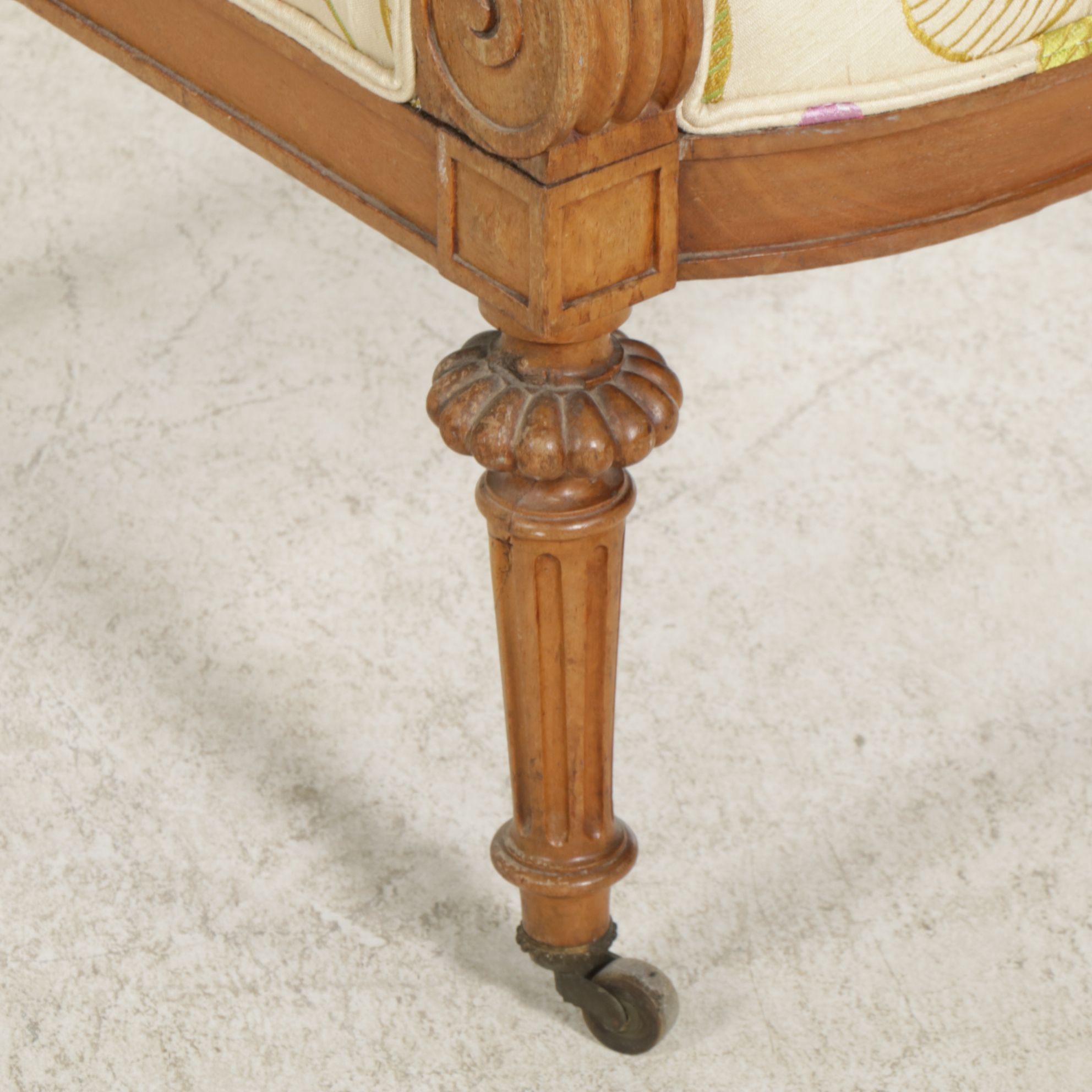 Louis XVI Style Armchair with Floral Upholstery