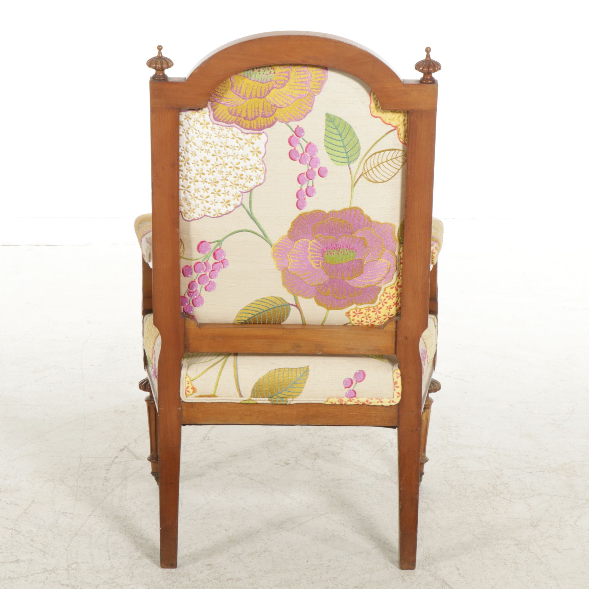 Louis XVI Style Armchair with Floral Upholstery