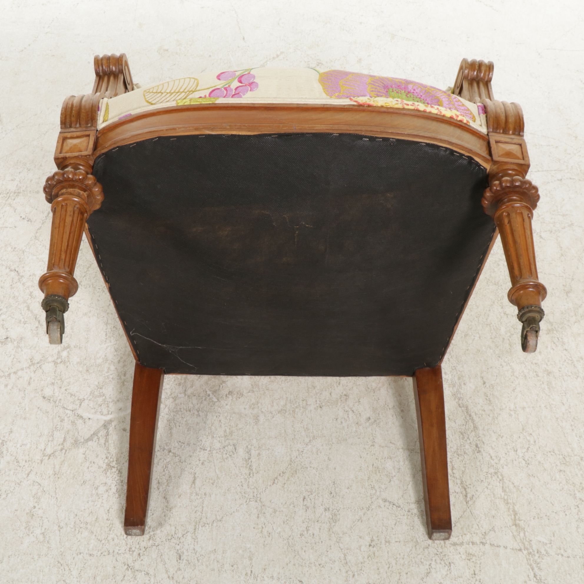 Louis XVI Style Armchair with Floral Upholstery