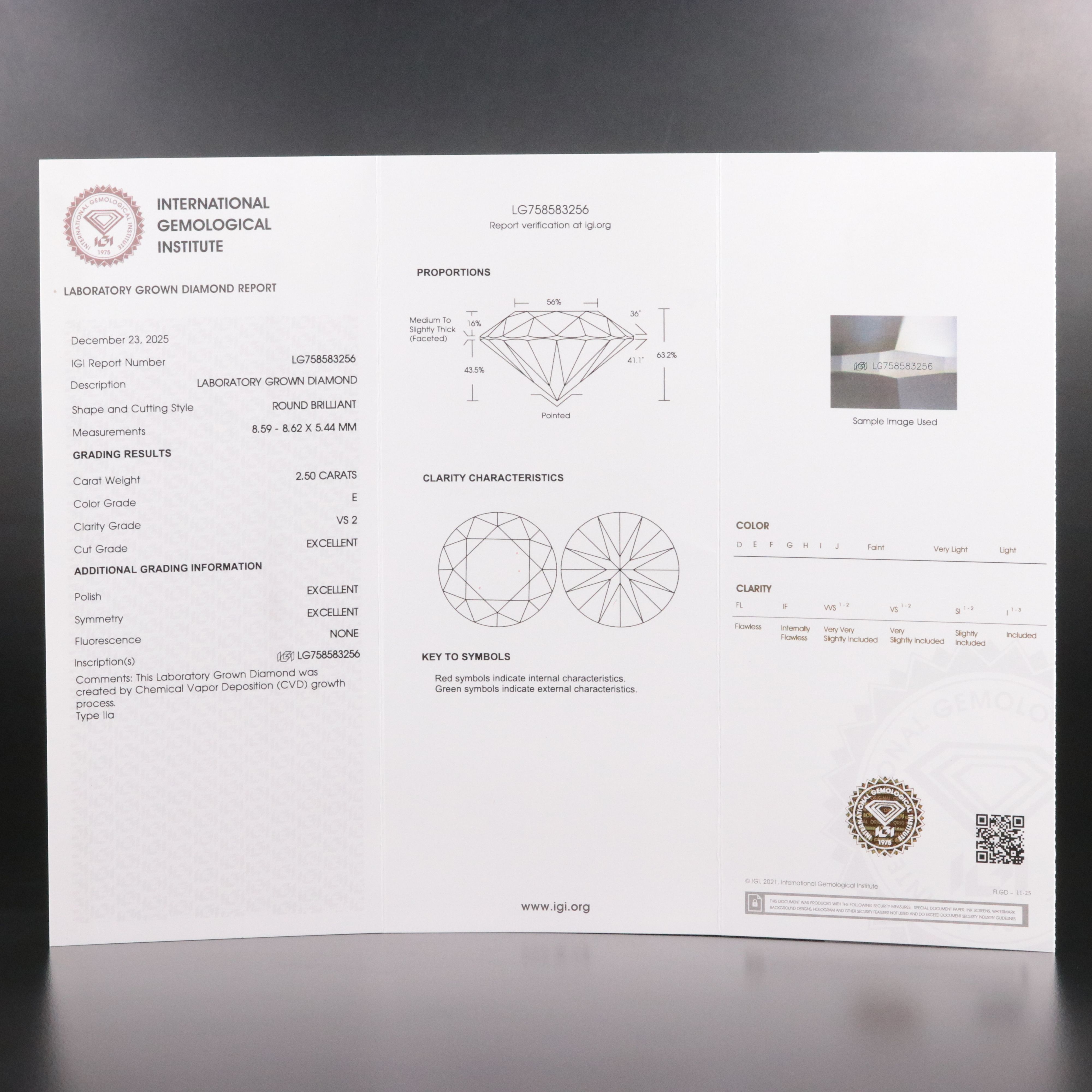 Loose 5.01 CTW Matched Pair Lab Grown Diamonds with IGI Reports