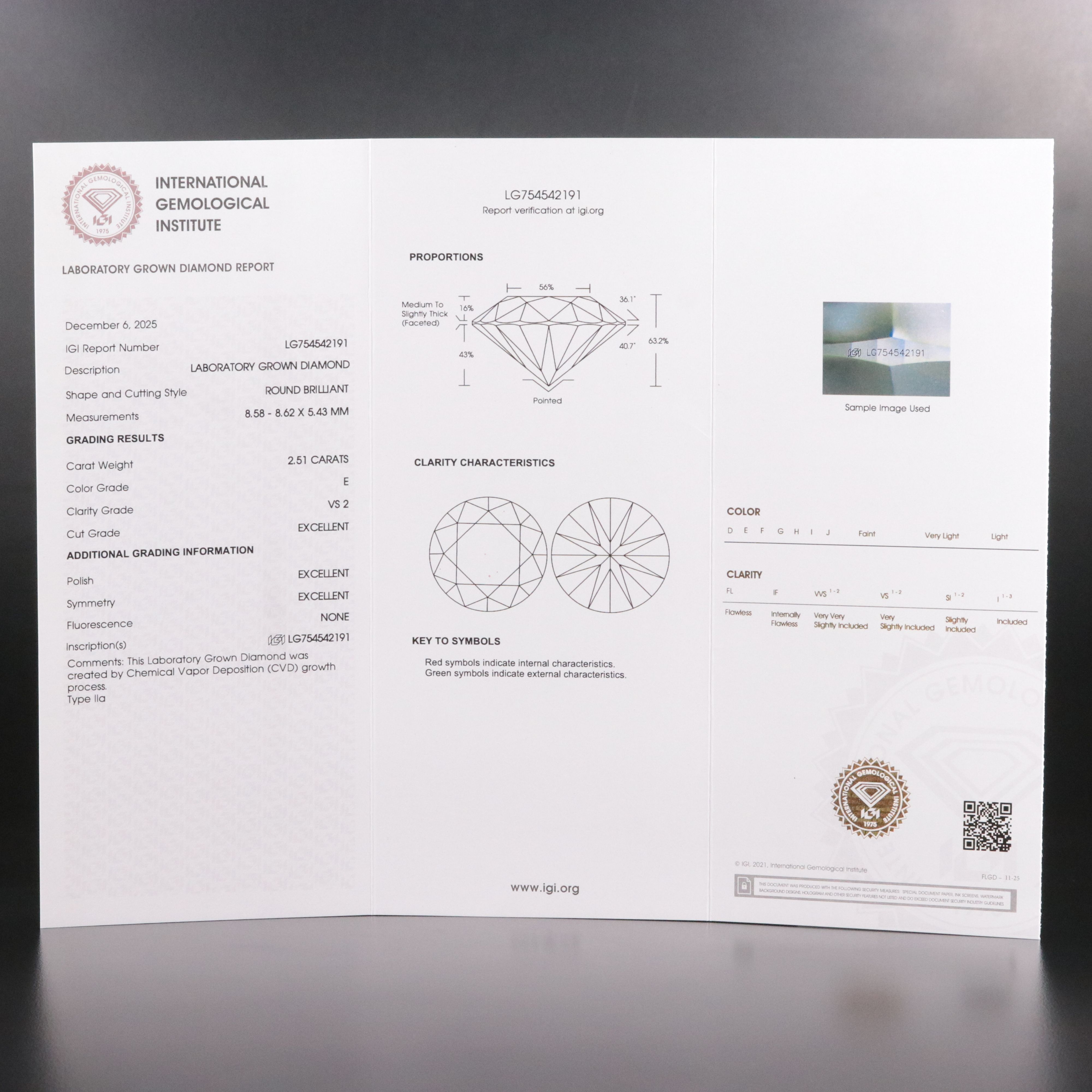 Loose 5.01 CTW Matched Pair Lab Grown Diamonds with IGI Reports