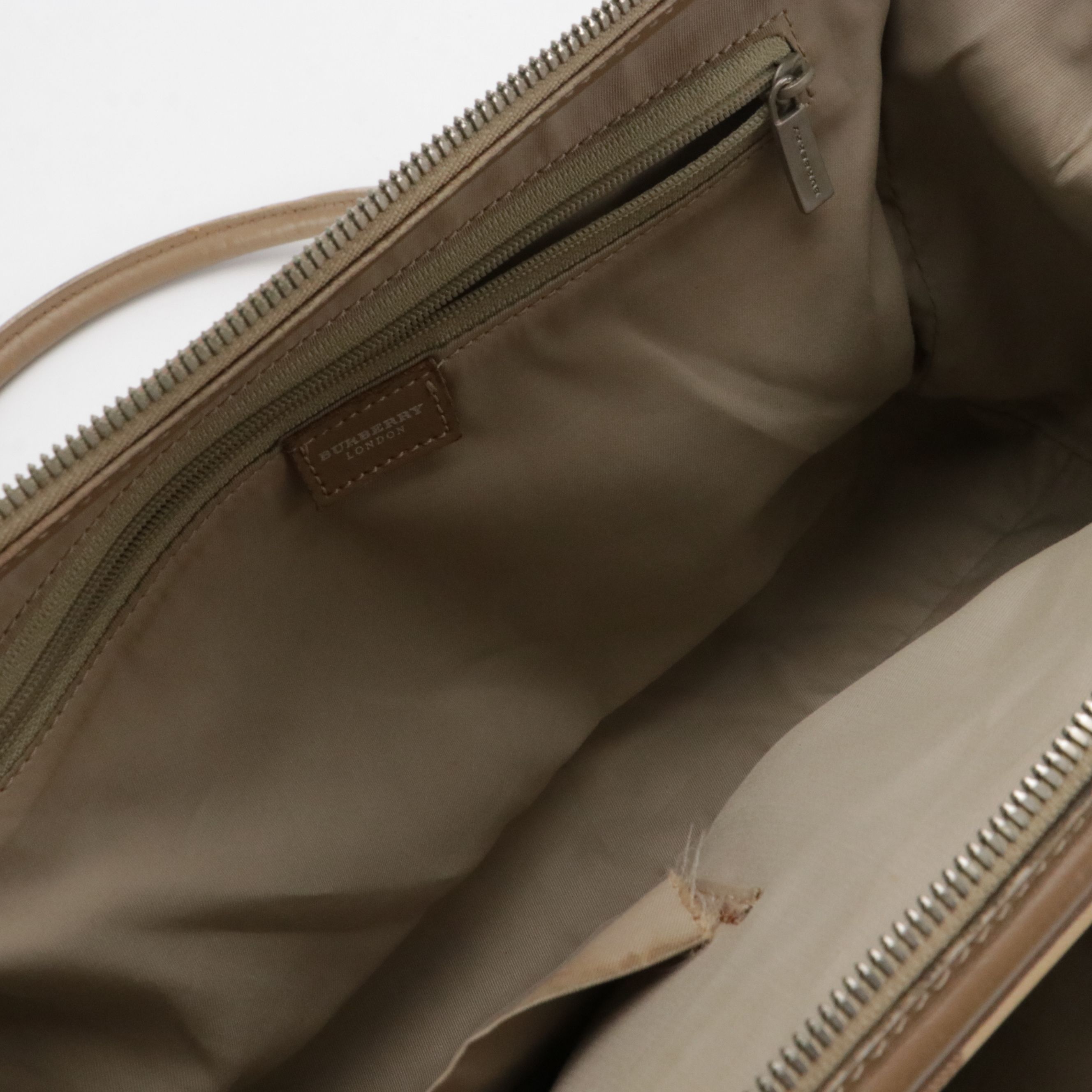 Burberry Pale Pink Nova Check and Leather Tote Bag