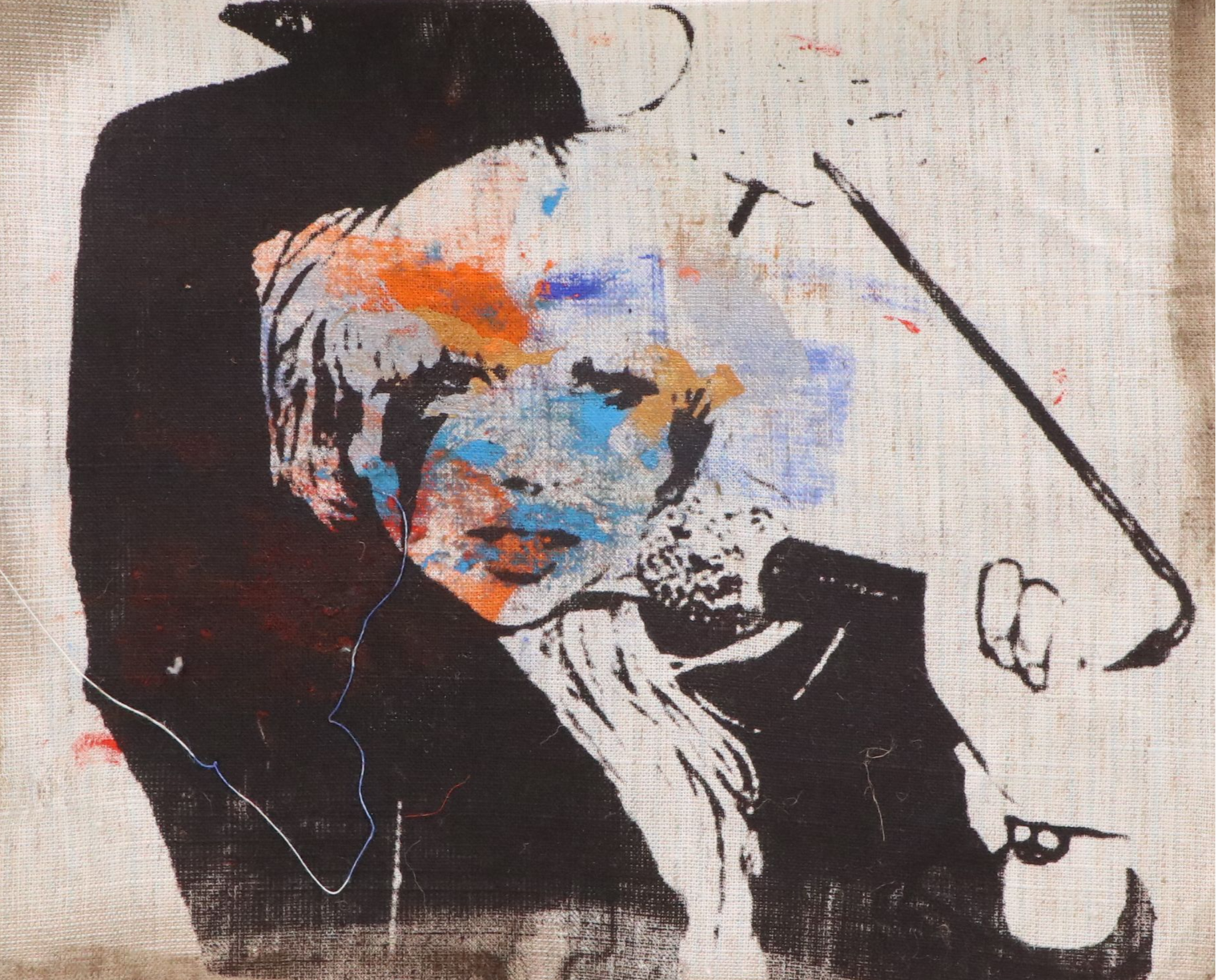 Eric Ajama Pop Art Embellished Screenprint Portrait of Lady Gaga