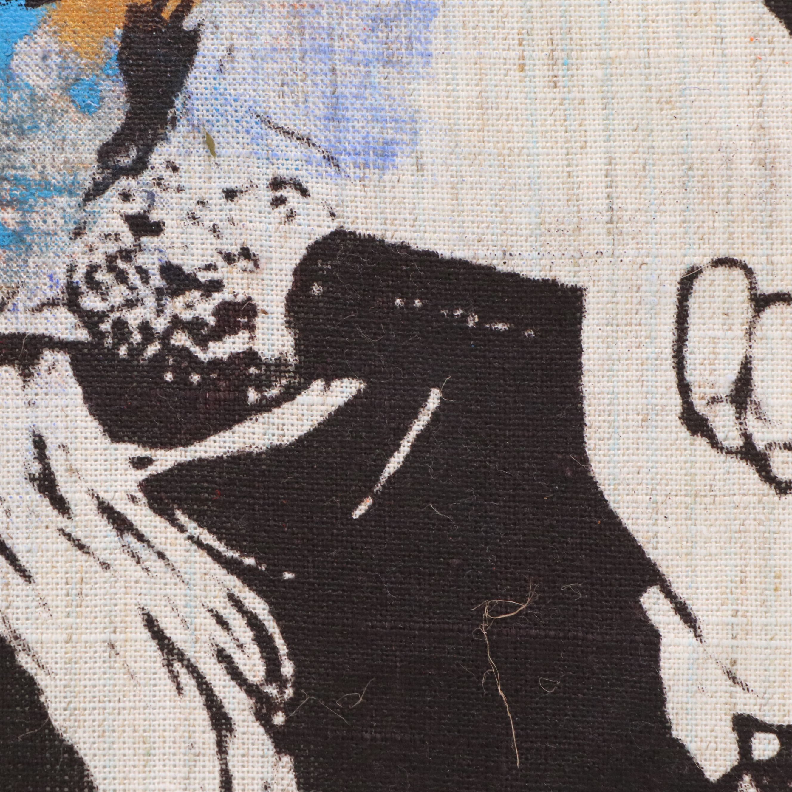 Eric Ajama Pop Art Embellished Screenprint Portrait of Lady Gaga