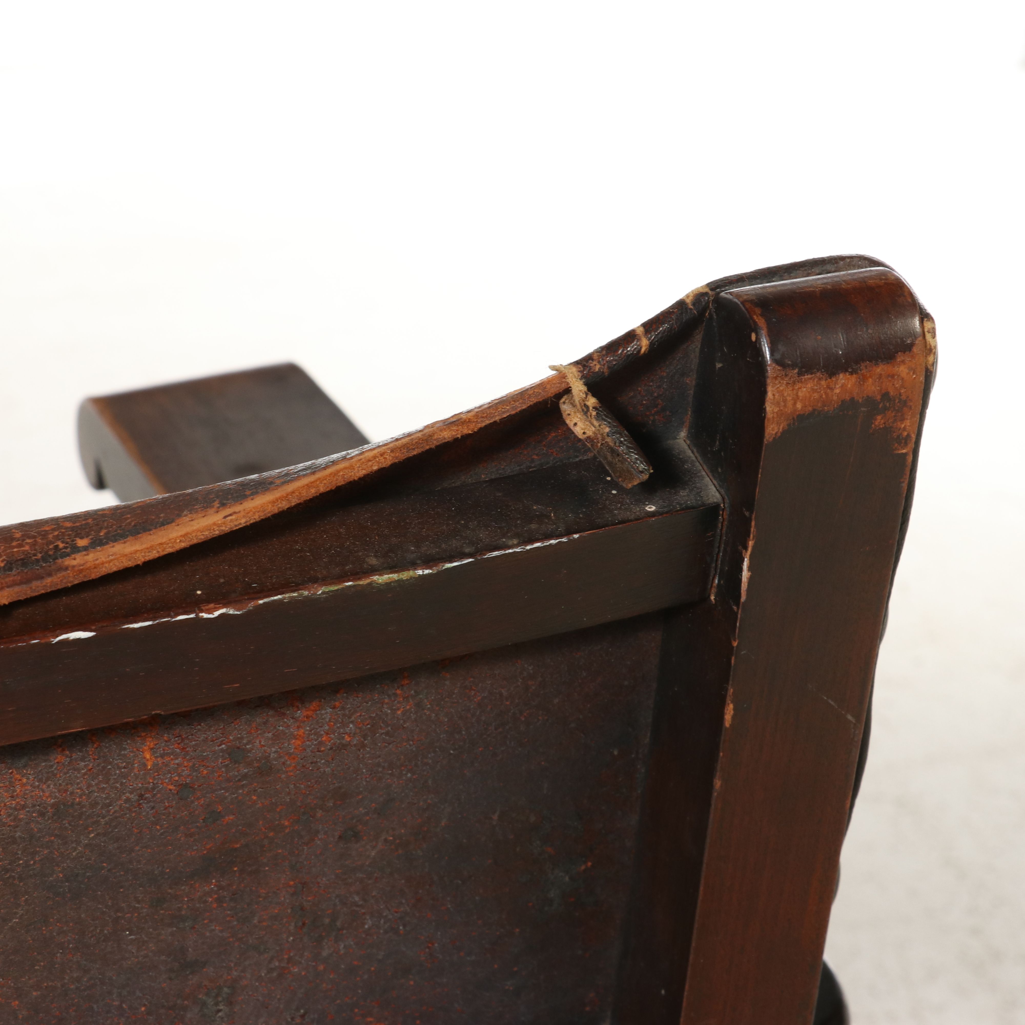 Spanish Colonial Style Wood and Leather Sling Armchair, Early to Mid-20th C.