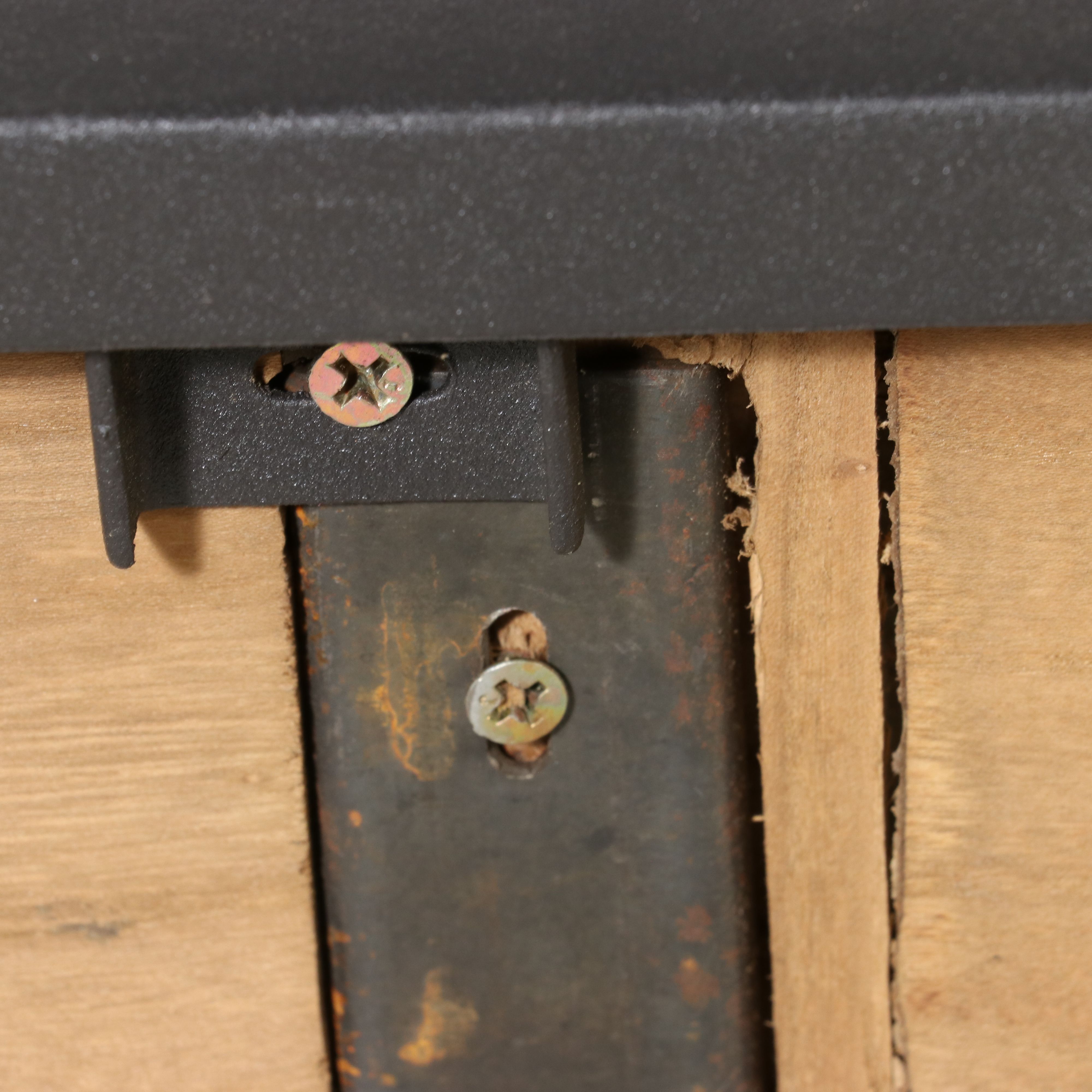 Pair of Industrial Modern Style Reclaimed Wood and Metal Cube End Tables