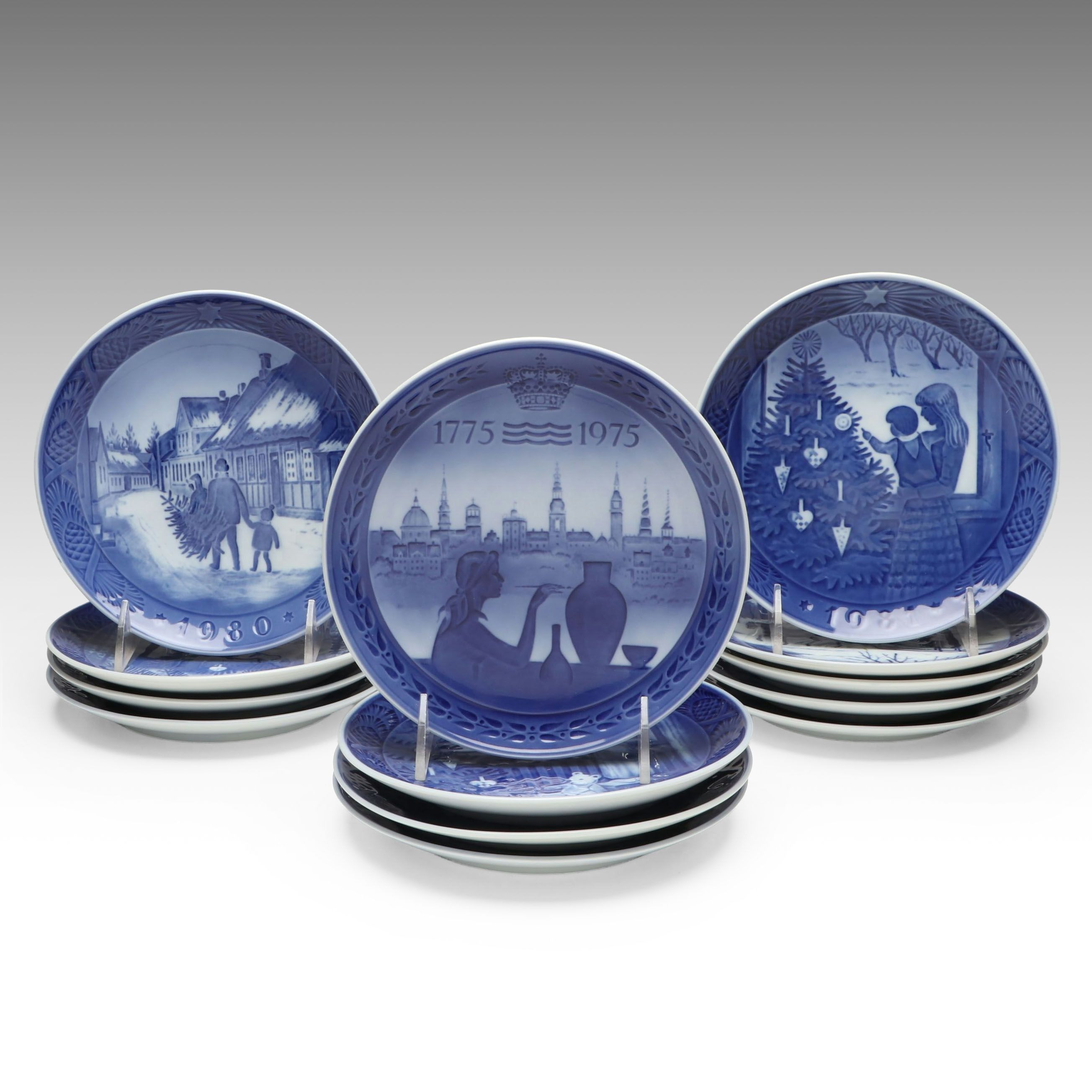Royal Copenhagen Porcelain Collector Plates Featuring "Welcome Home"
