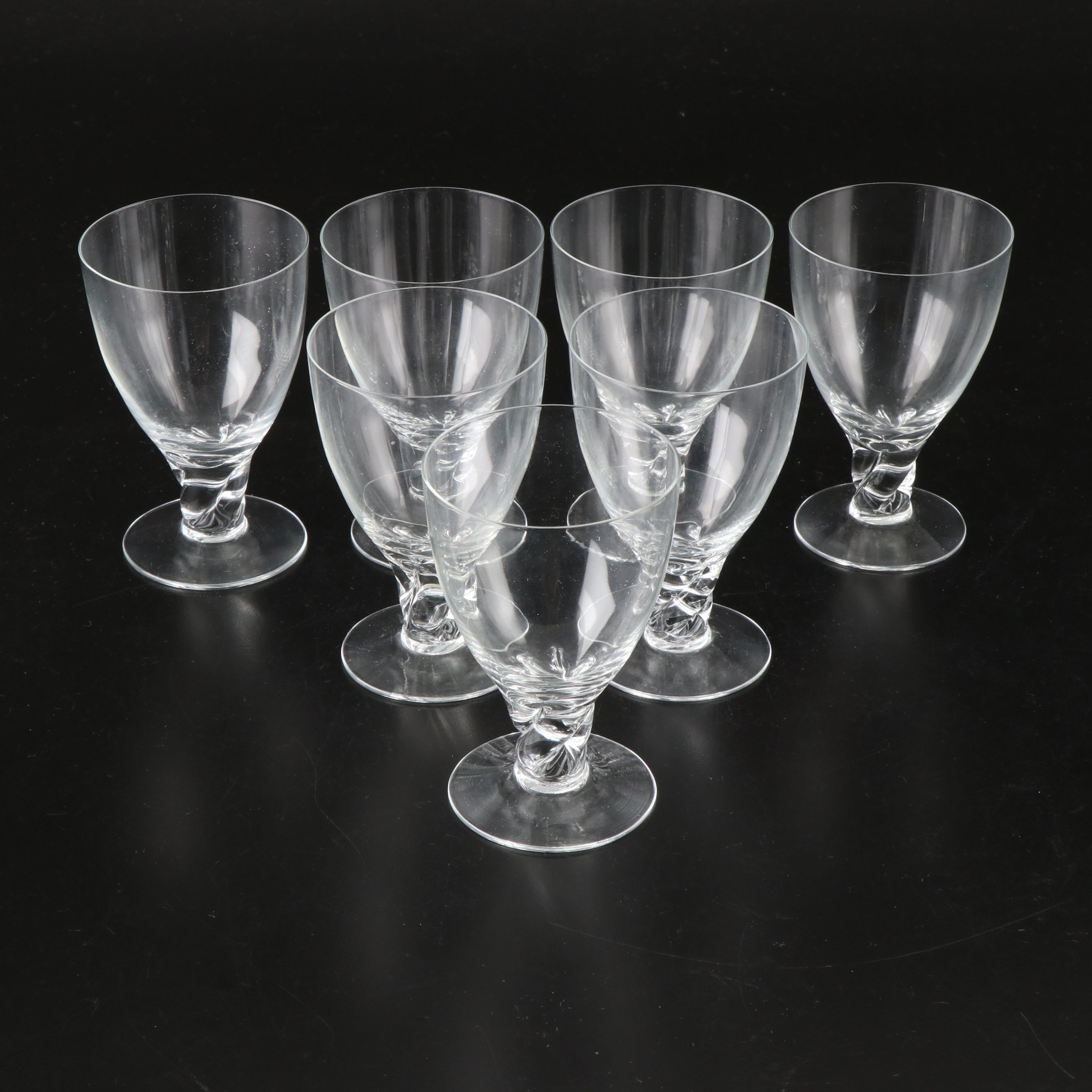 Sheffield Silver Plate and Formica Serving Tray with Goblets and Cordial Glasses
