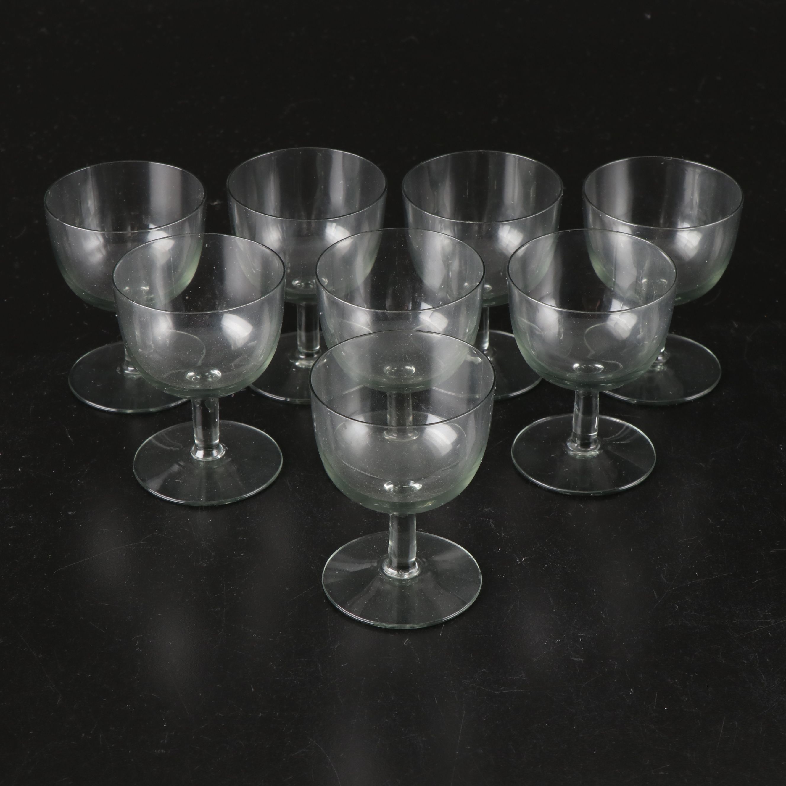 Sheffield Silver Plate and Formica Serving Tray with Goblets and Cordial Glasses