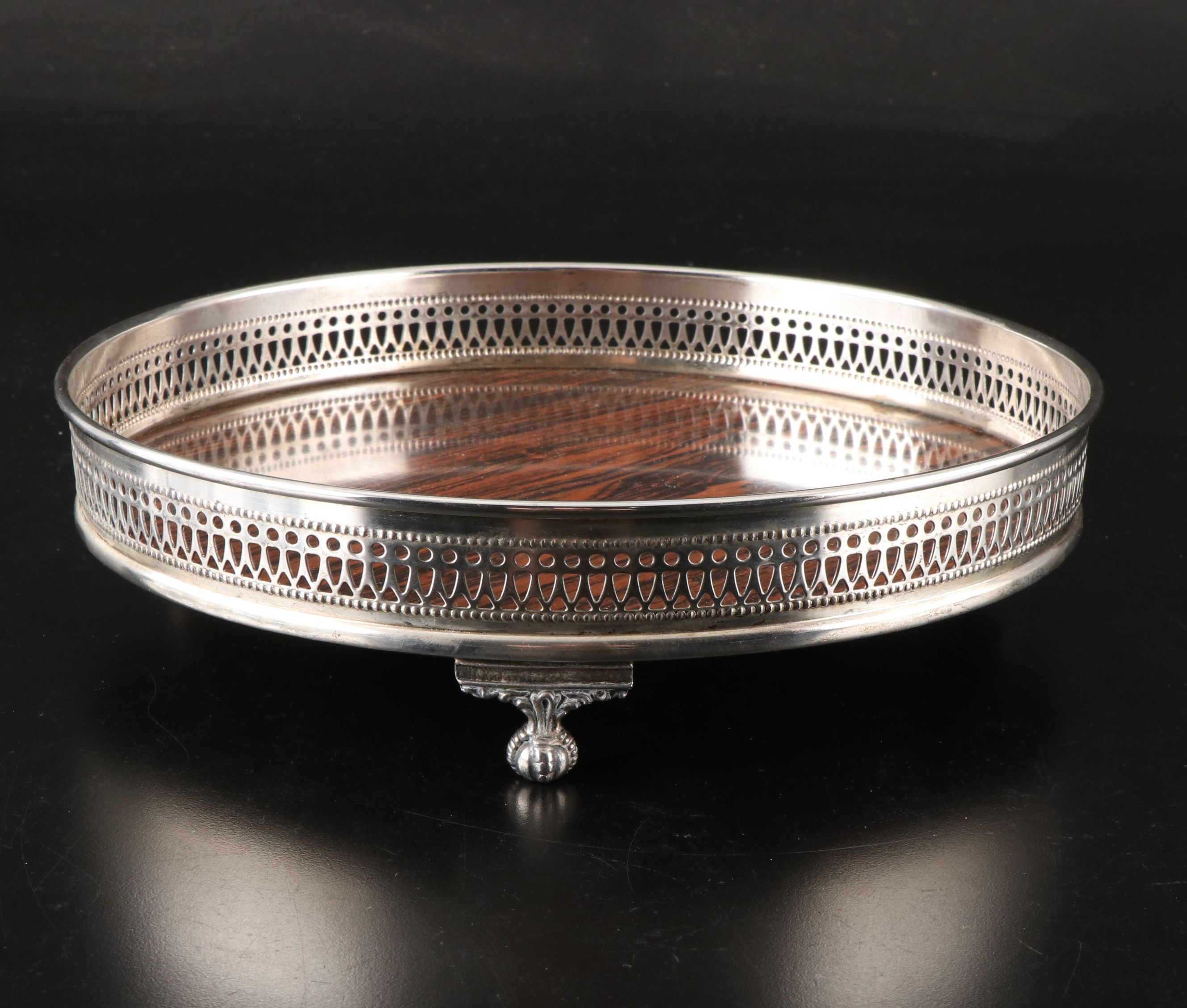 Sheffield Silver Plate and Formica Serving Tray with Goblets and Cordial Glasses