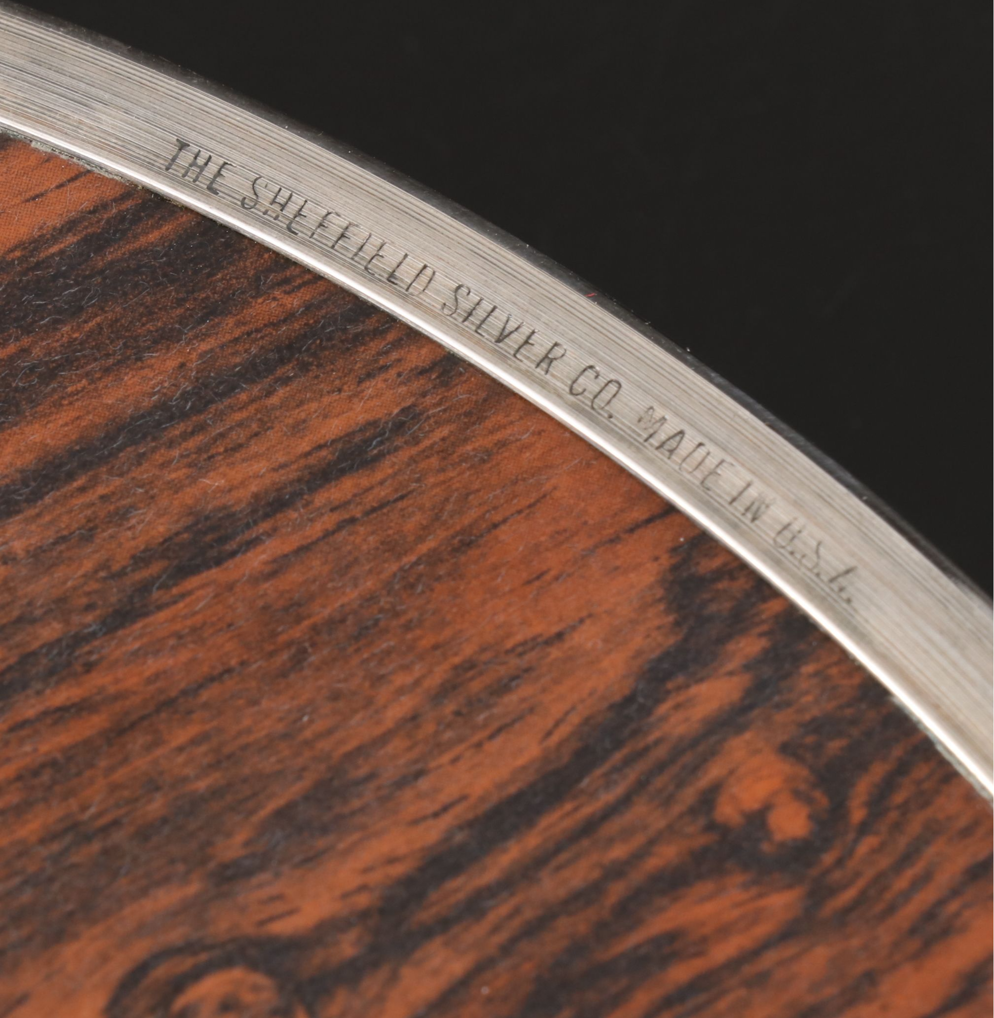 Sheffield Silver Plate and Formica Serving Tray with Goblets and Cordial Glasses