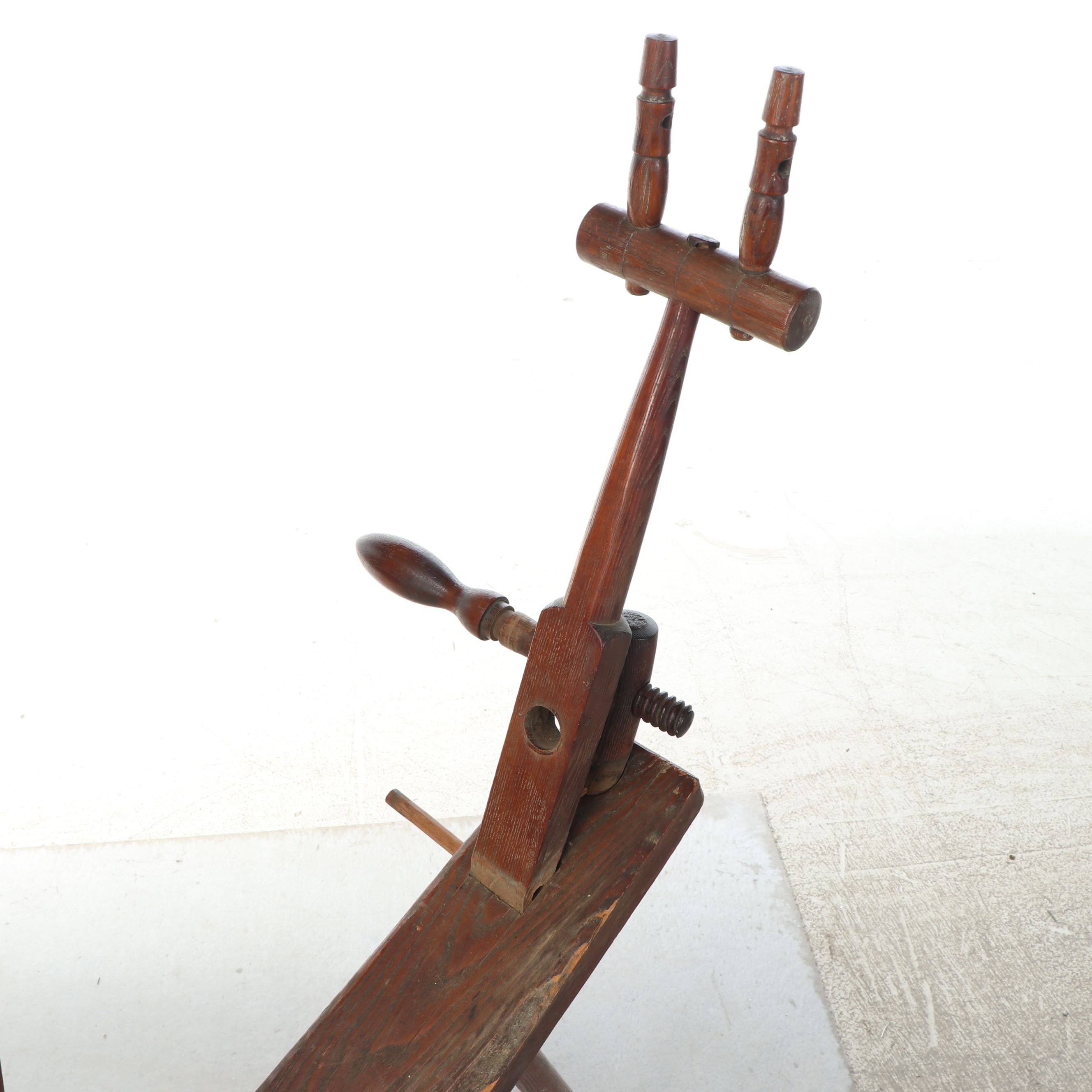 Monumental Wooden Spinning Wheel, 19th Century