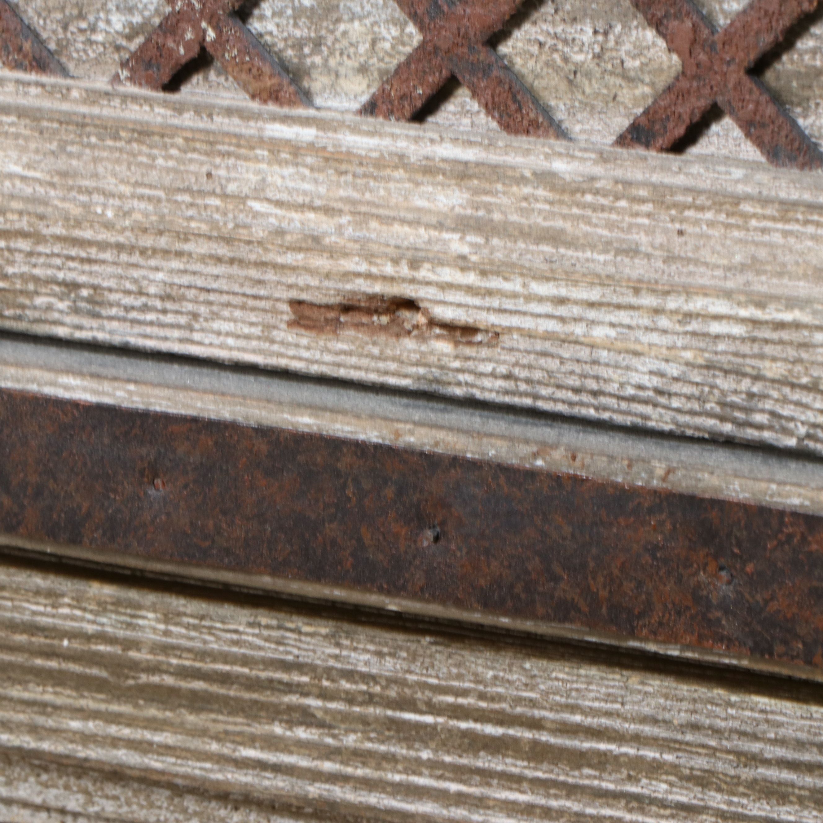 Restoration Hardware Wood and Metal Lattice Front Louis XVI Treillage Dresser