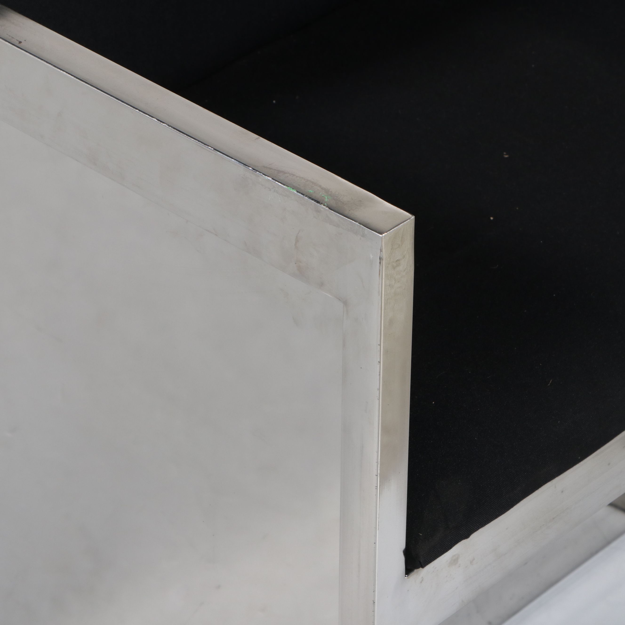 Contemporary Minimalist Style Polished Stainless Steel Club Chair, 21st Century