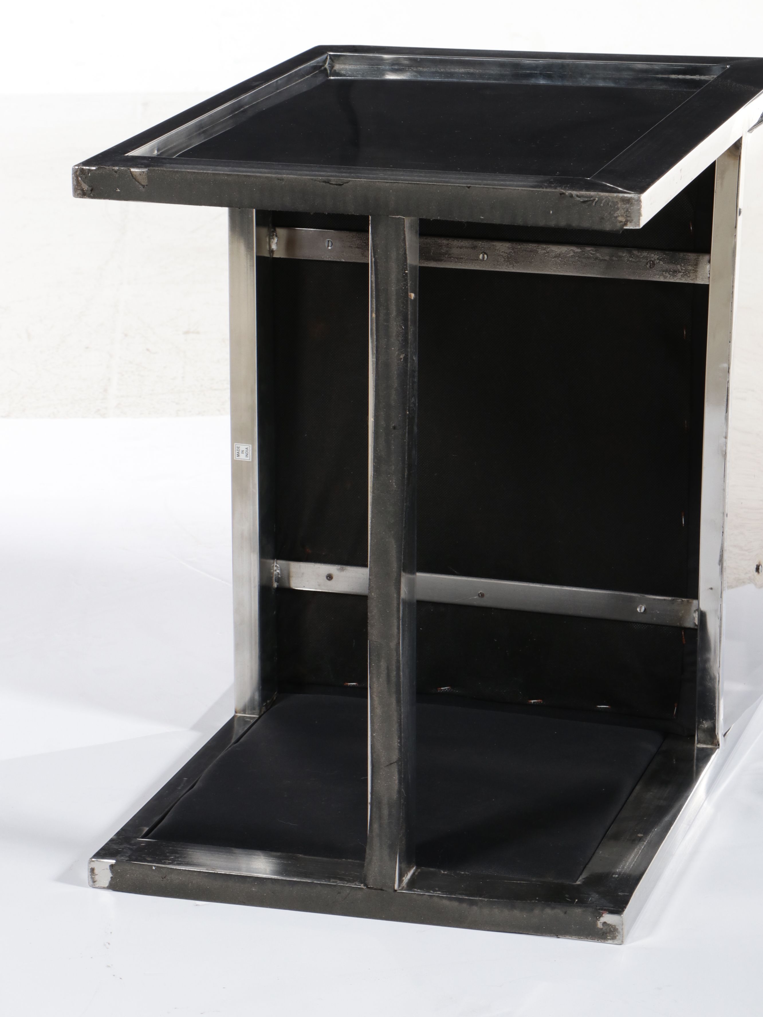 Contemporary Minimalist Style Polished Stainless Steel Club Chair, 21st Century