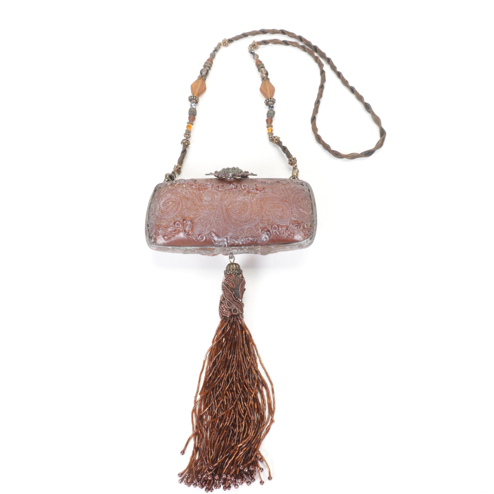 Mary Frances Feather & Ribbon Handbag, Maya Evangelista Resin Clutch & More