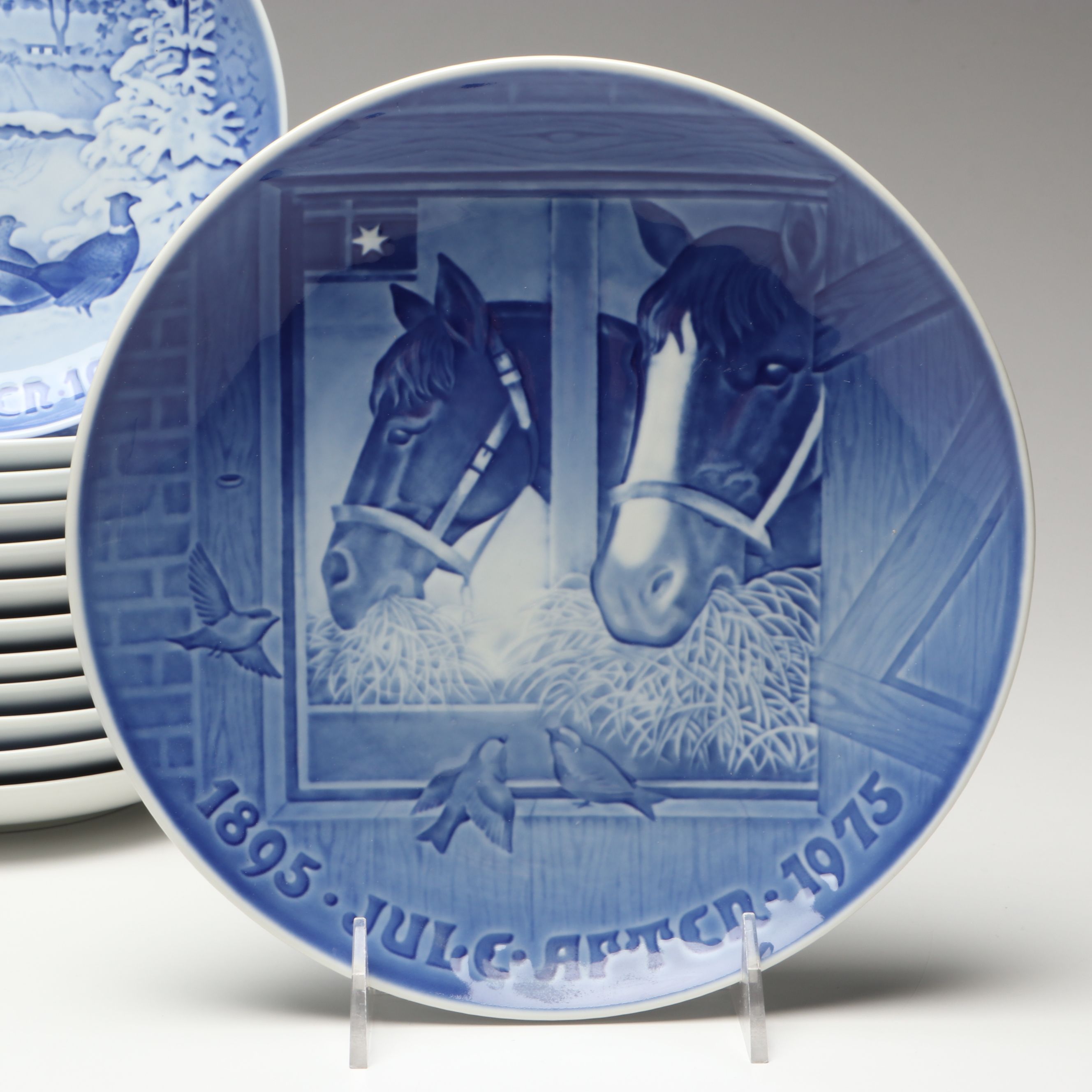 Bing & Grøndahl Porcelain Collector Plates Featuring "White Christmas"