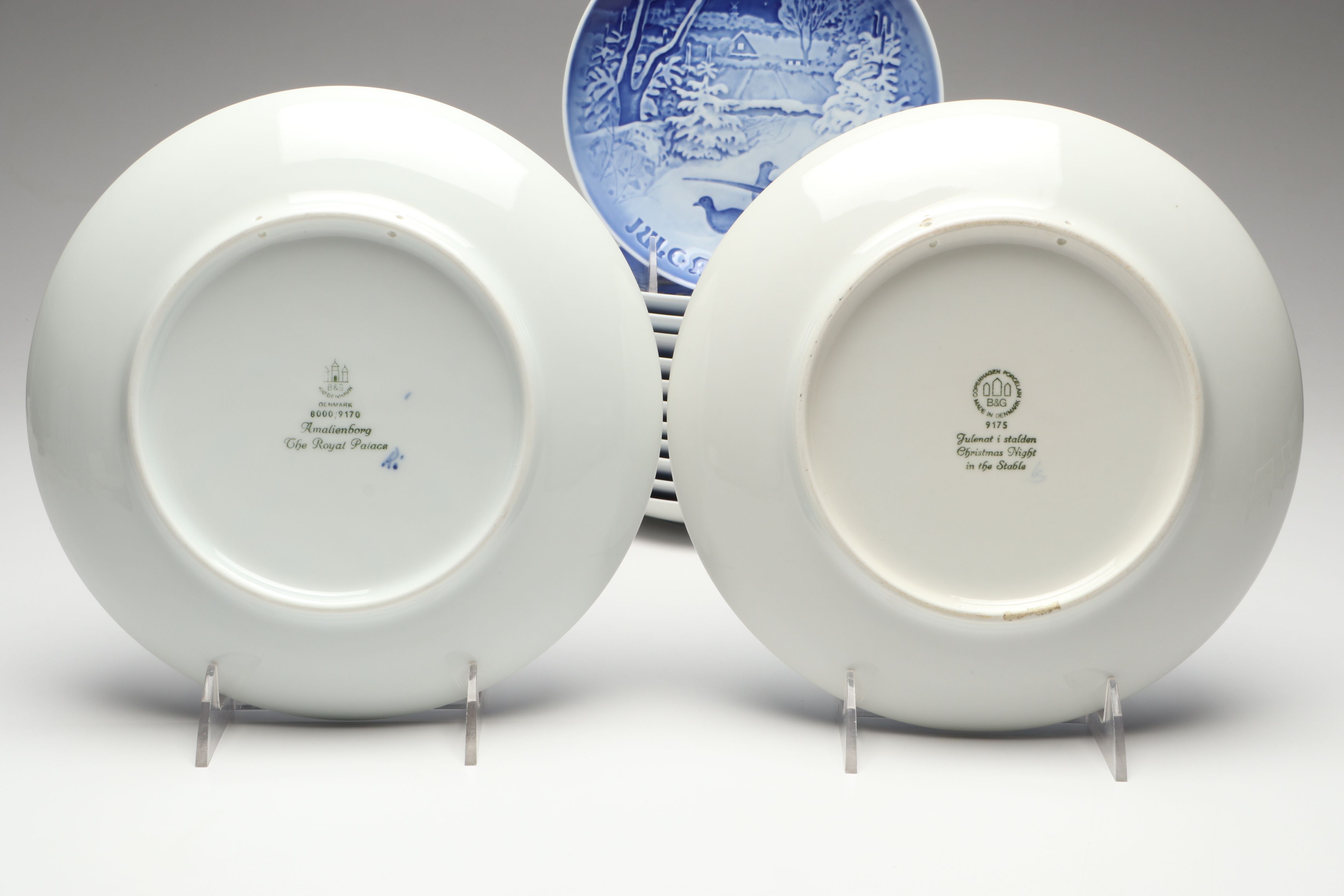 Bing & Grøndahl Porcelain Collector Plates Featuring "White Christmas"