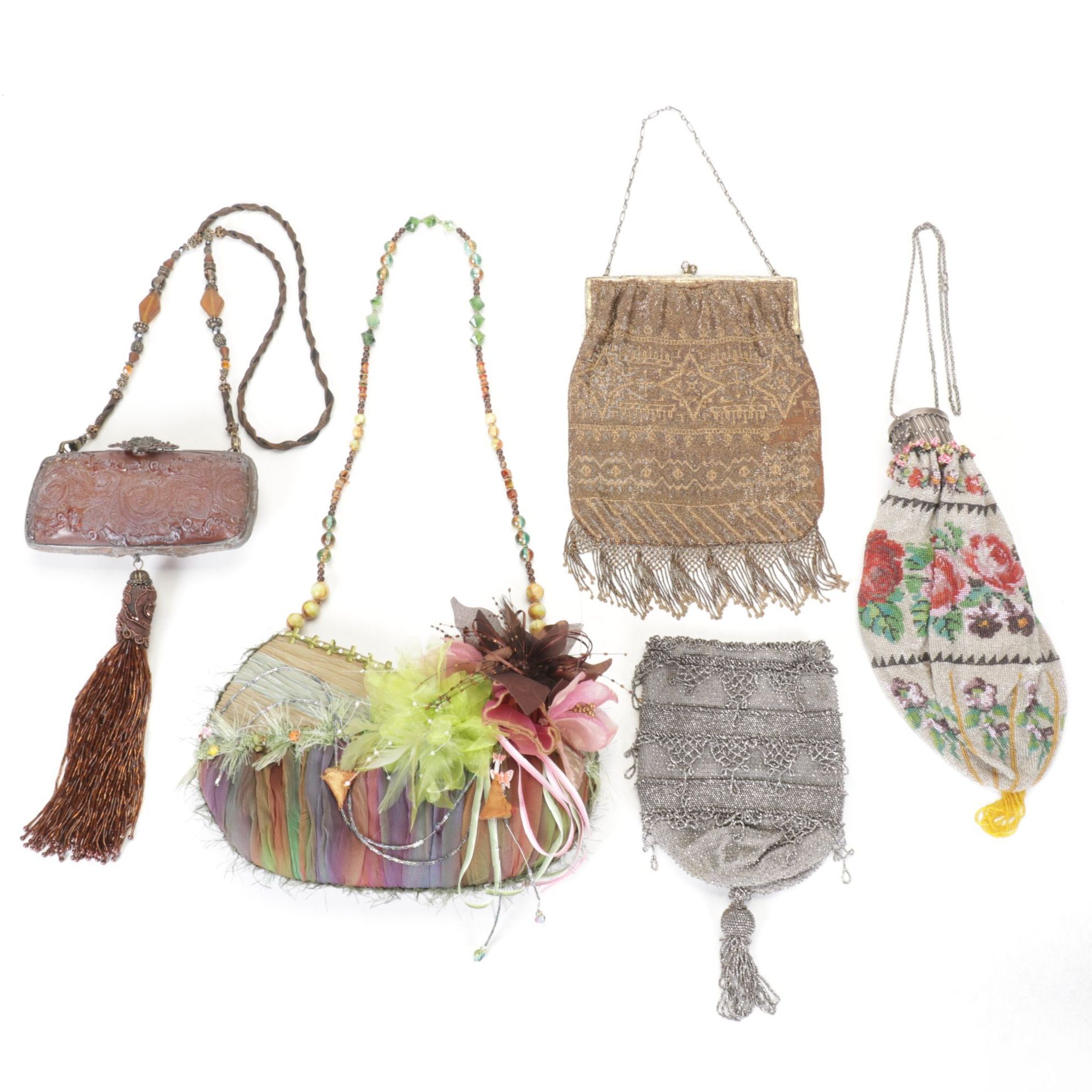 Mary Frances Feather & Ribbon Handbag, Maya Evangelista Resin Clutch & More