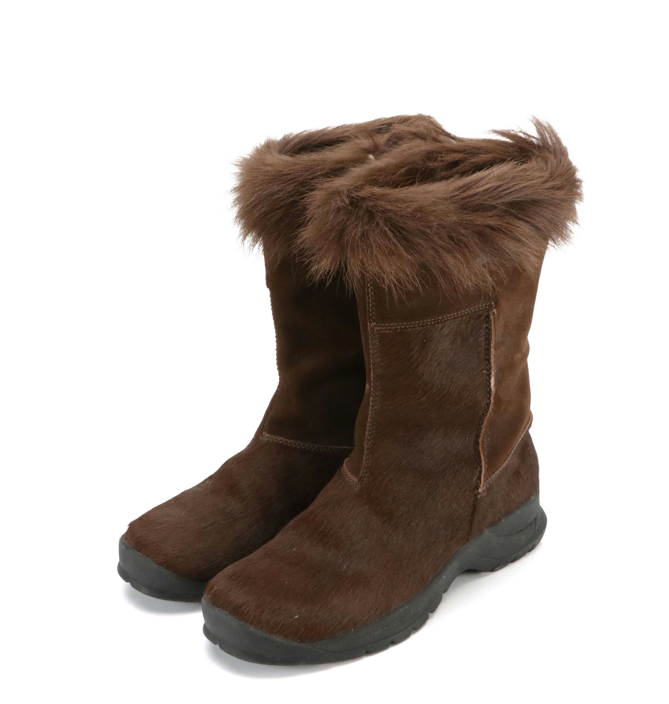 Tecnica Brown Suede and Goat Fur Winter Boots