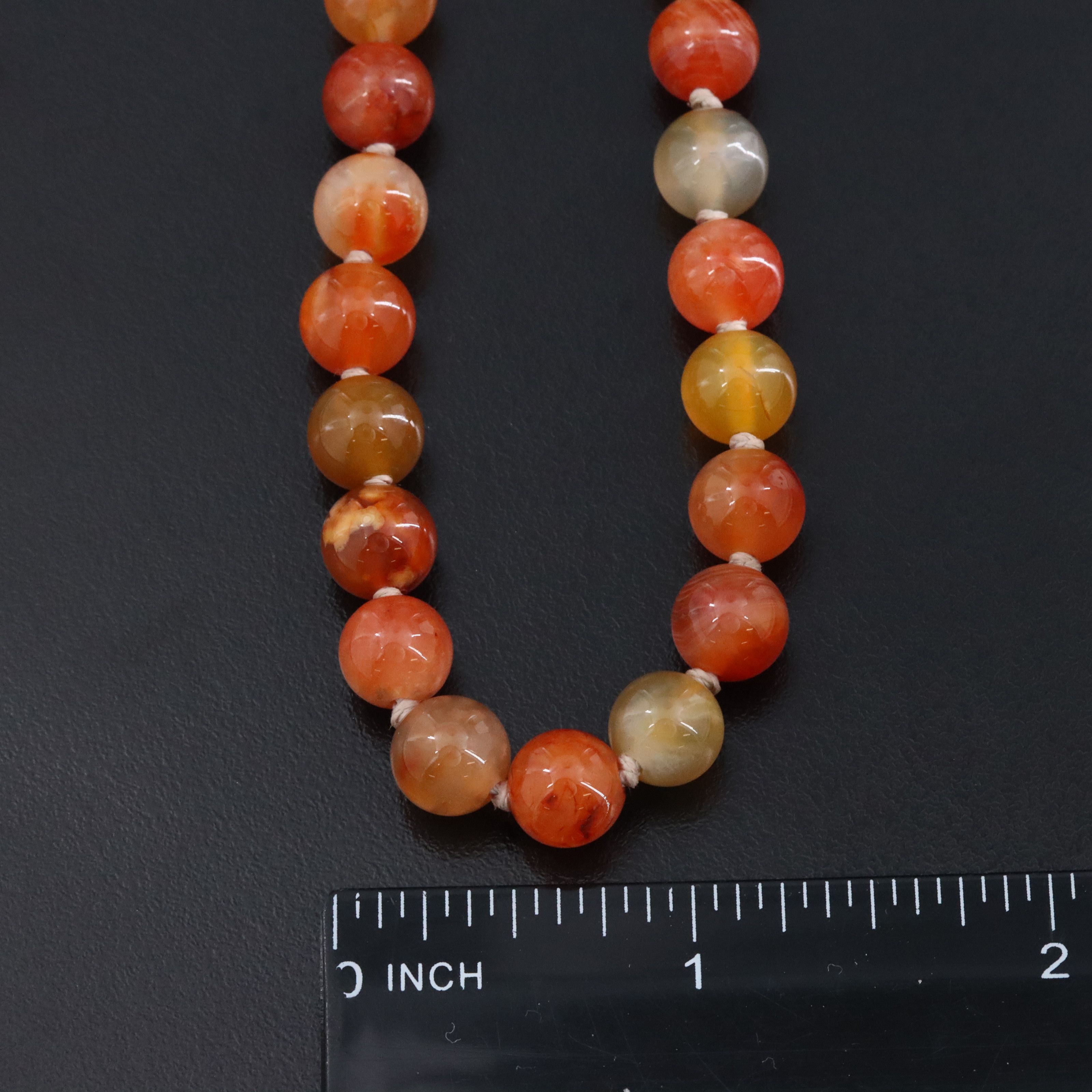 Agate Bead Necklace with a Gold-Filled Clasp
