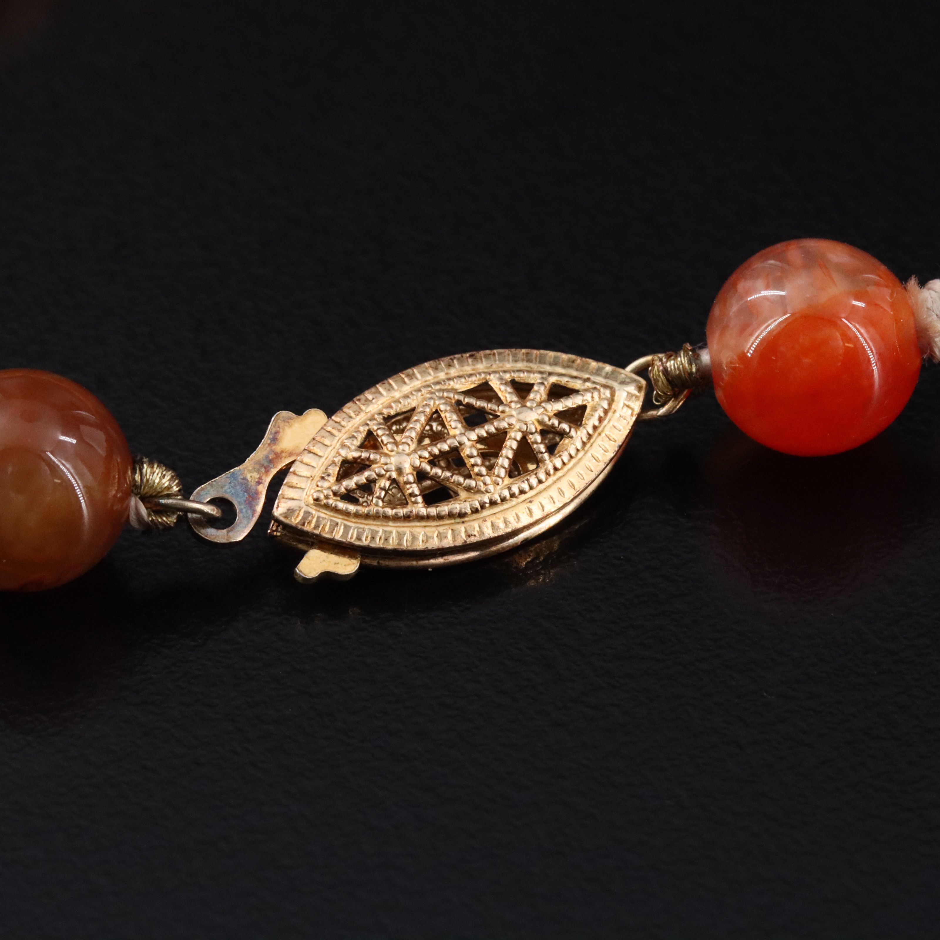 Agate Bead Necklace with a Gold-Filled Clasp