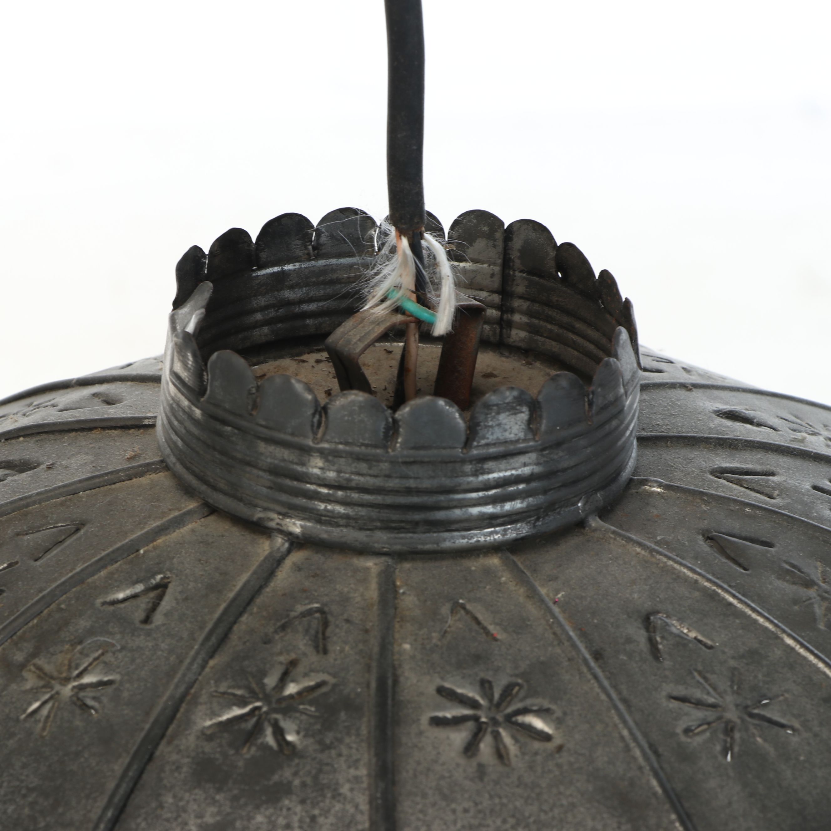 Punched Tin Scalloped Pendant Light