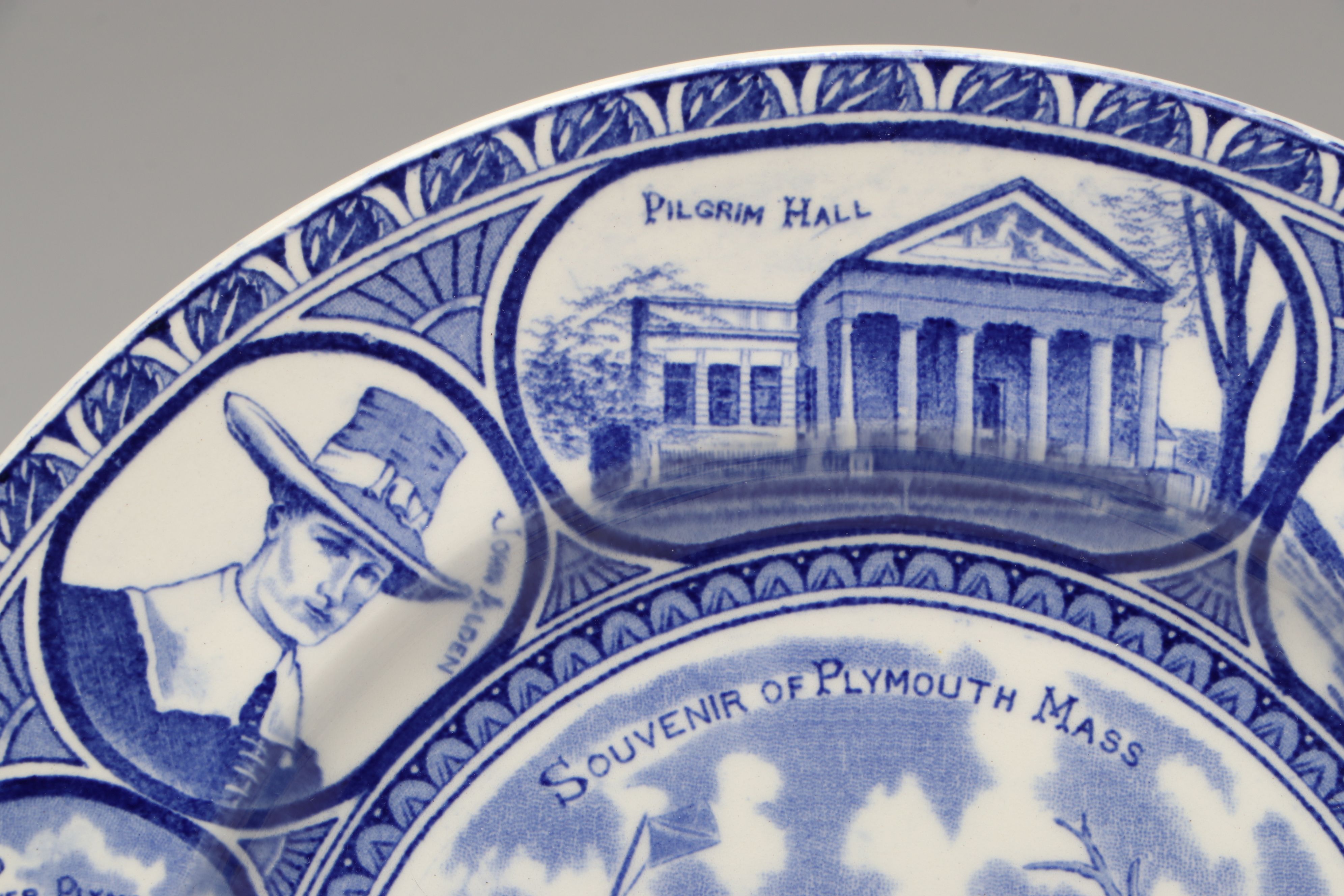 English Antique Blue Transferware Plates