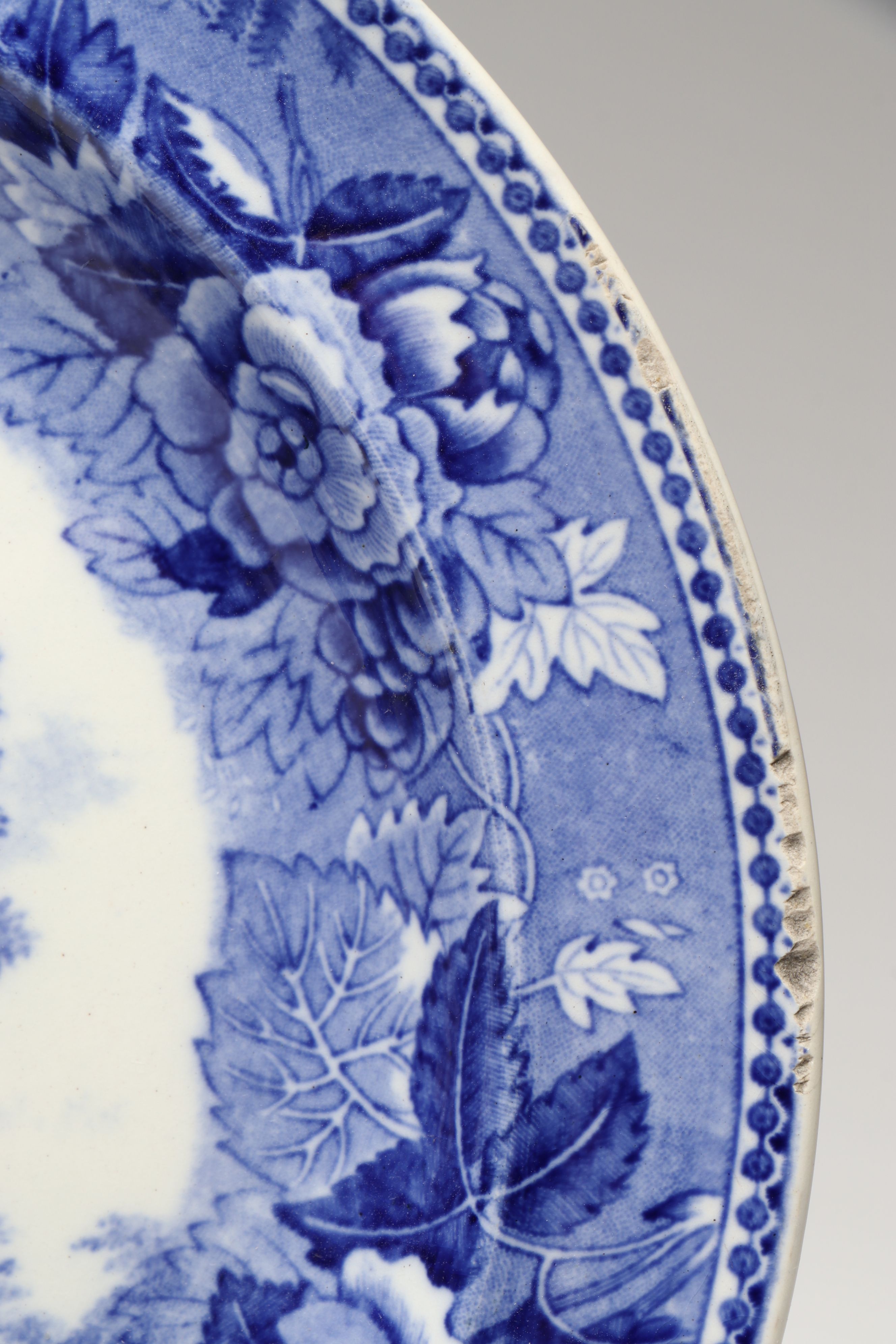 English Antique Blue Transferware Plates