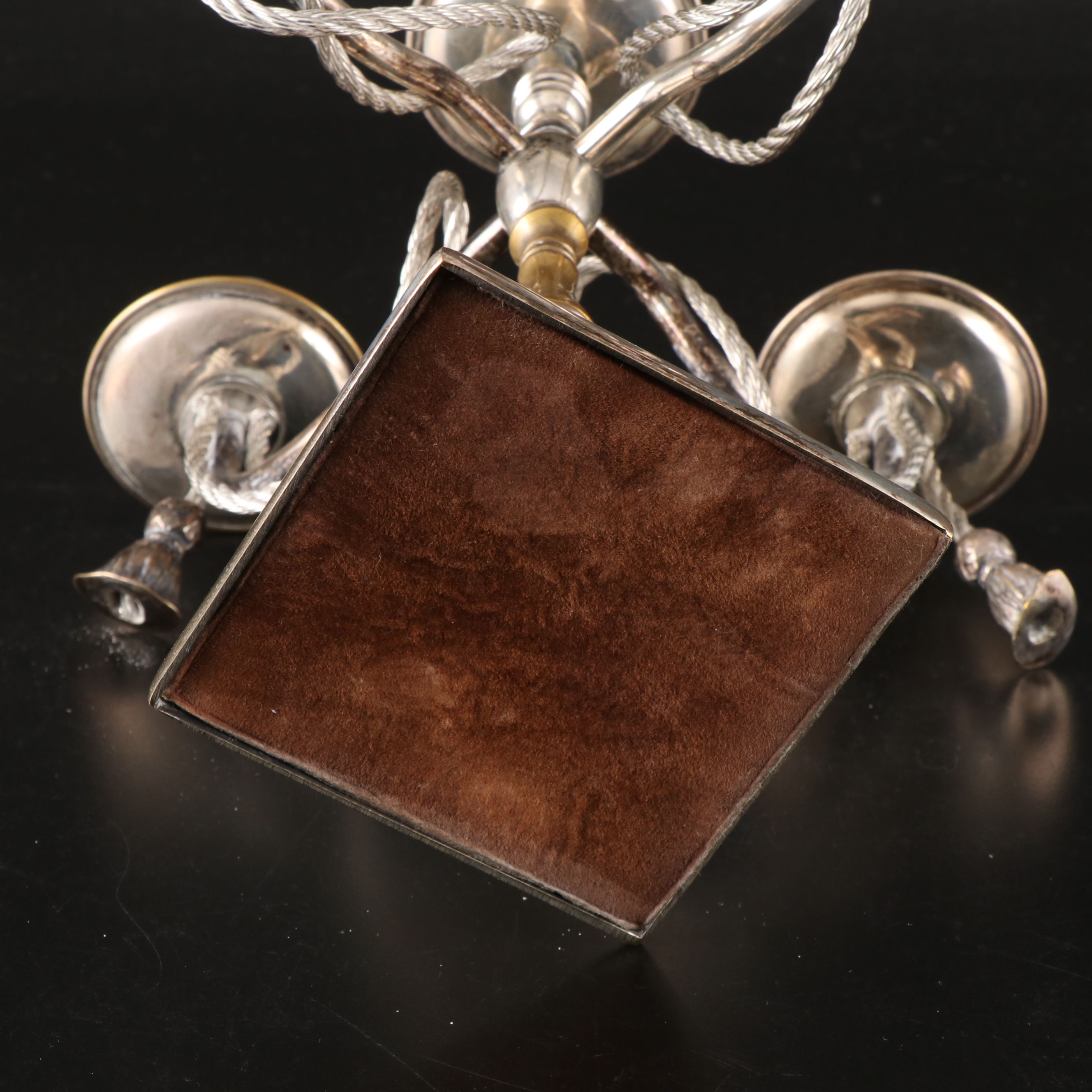 Pair of Silver Finish Tassel Candelabra