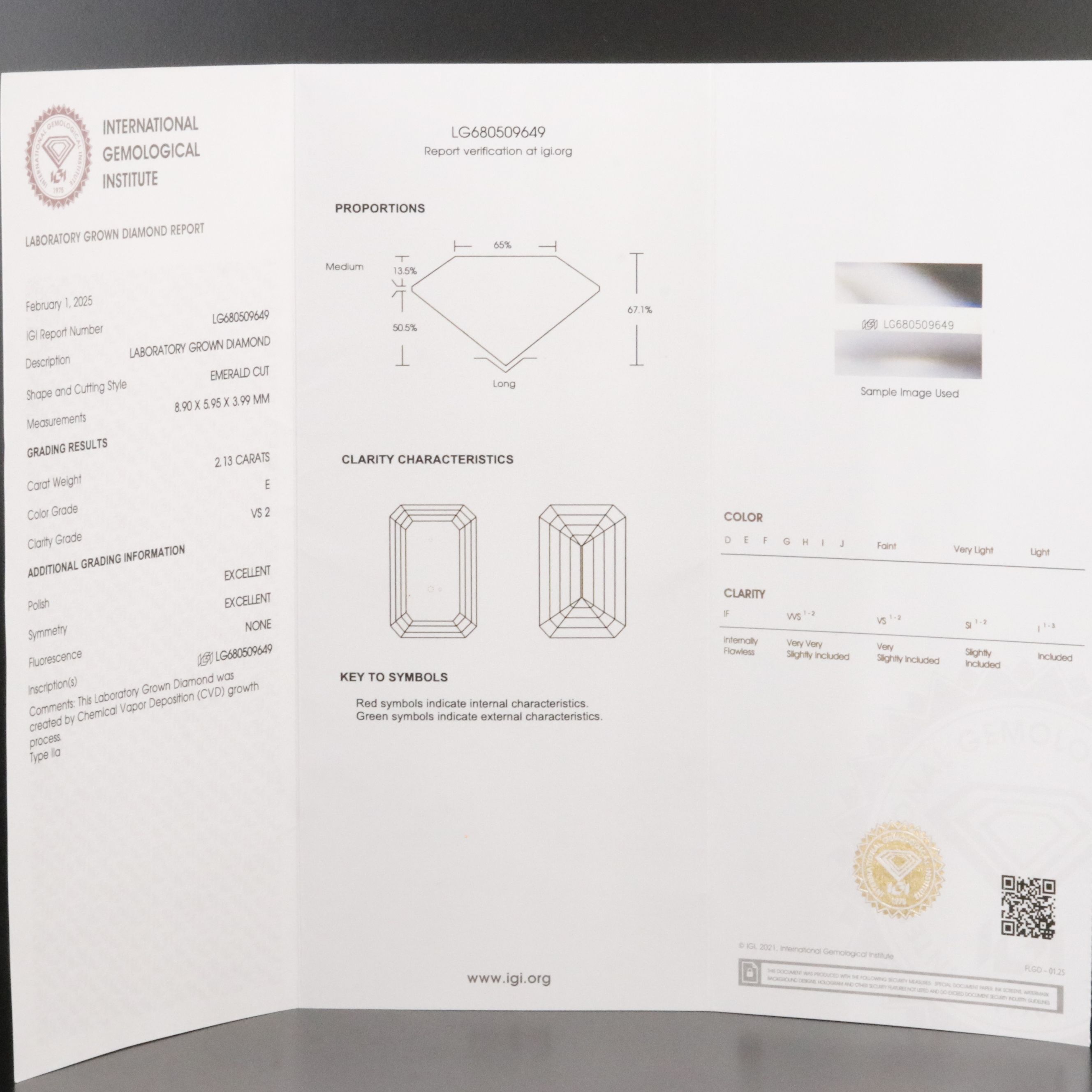 14K 2.21 CTW Lab Grown Diamond Ring with IGI Report
