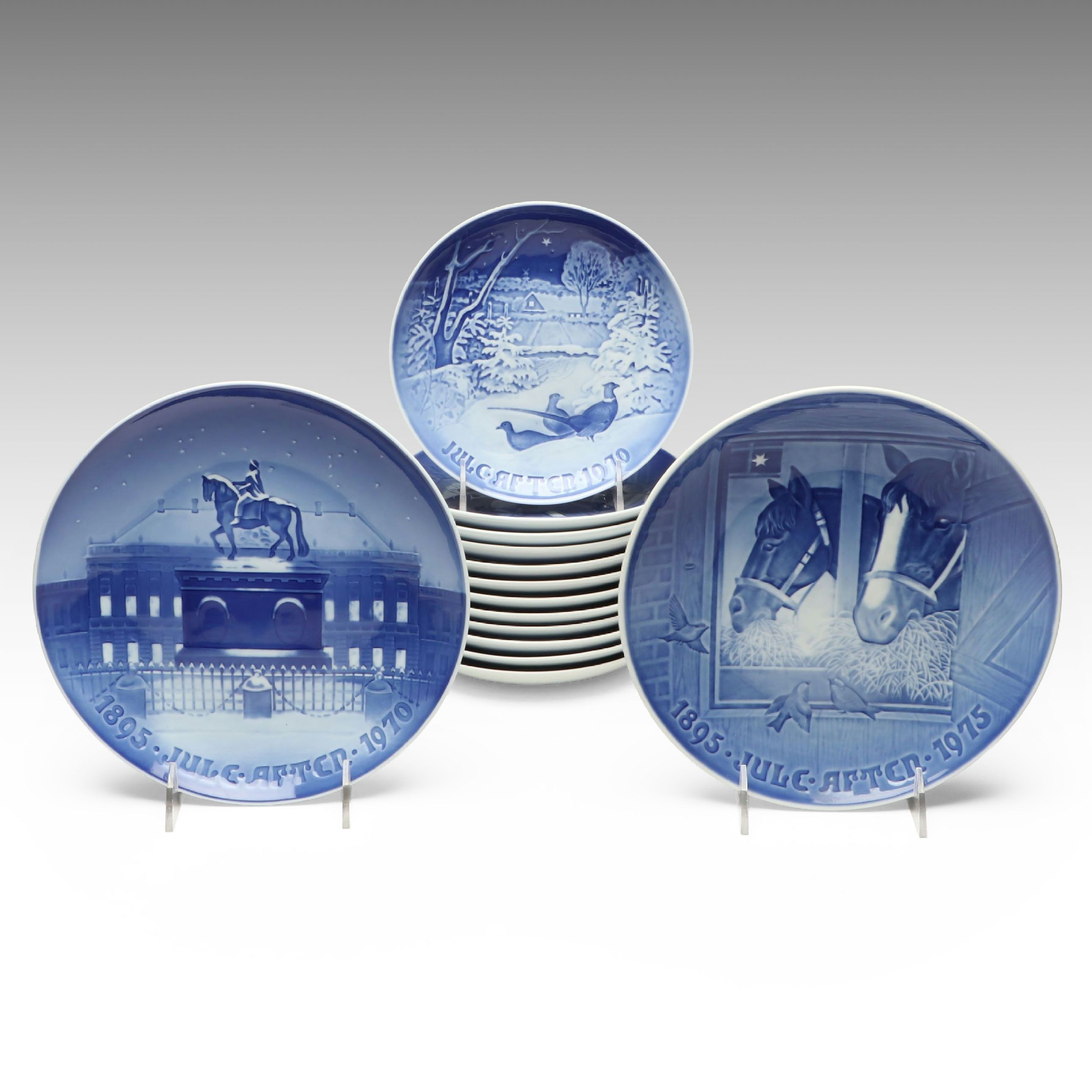 Bing & Grøndahl Porcelain Collector Plates Featuring "White Christmas"