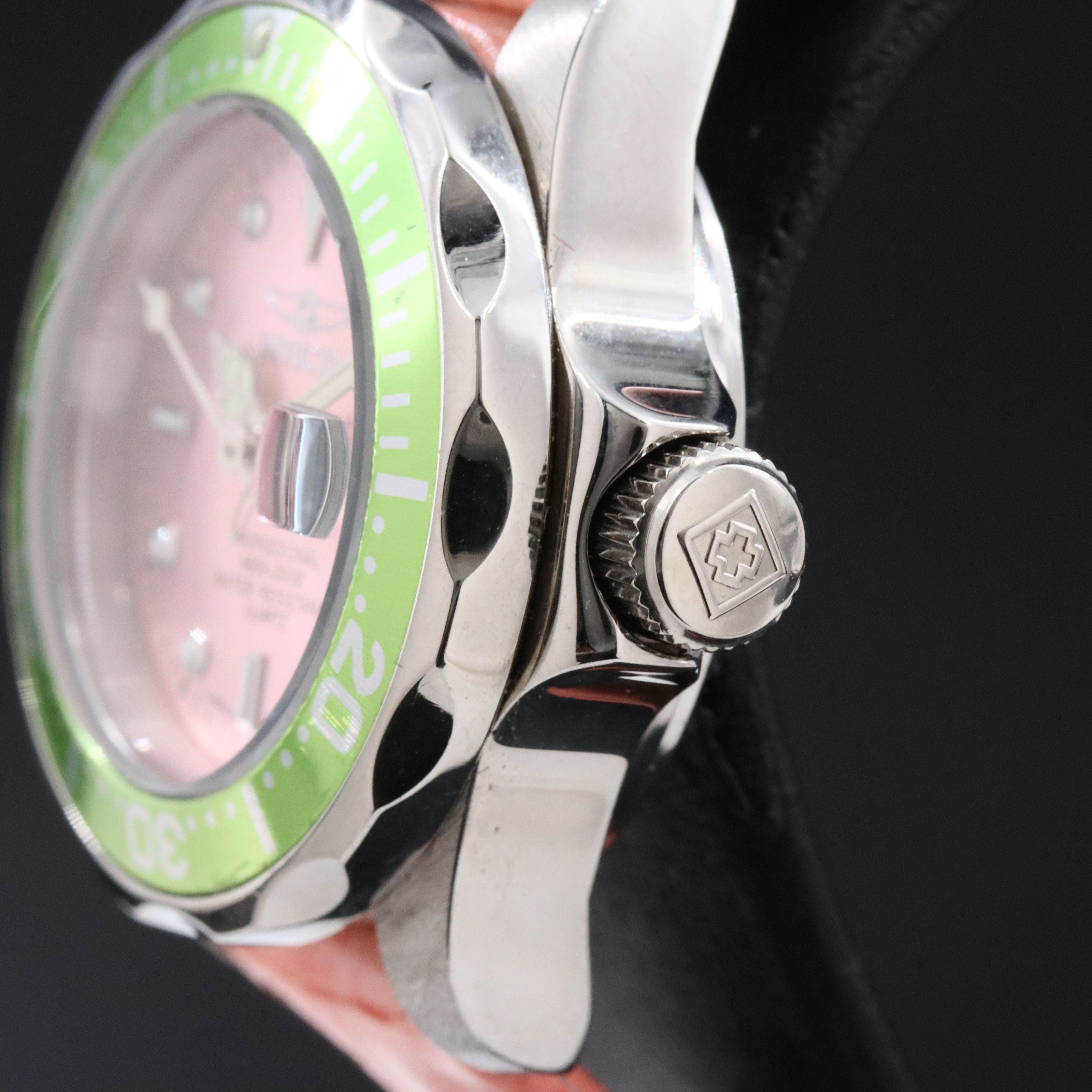 Invicta Professional Pro Diver Stainless Steel and Pink Dial Watch # 11715