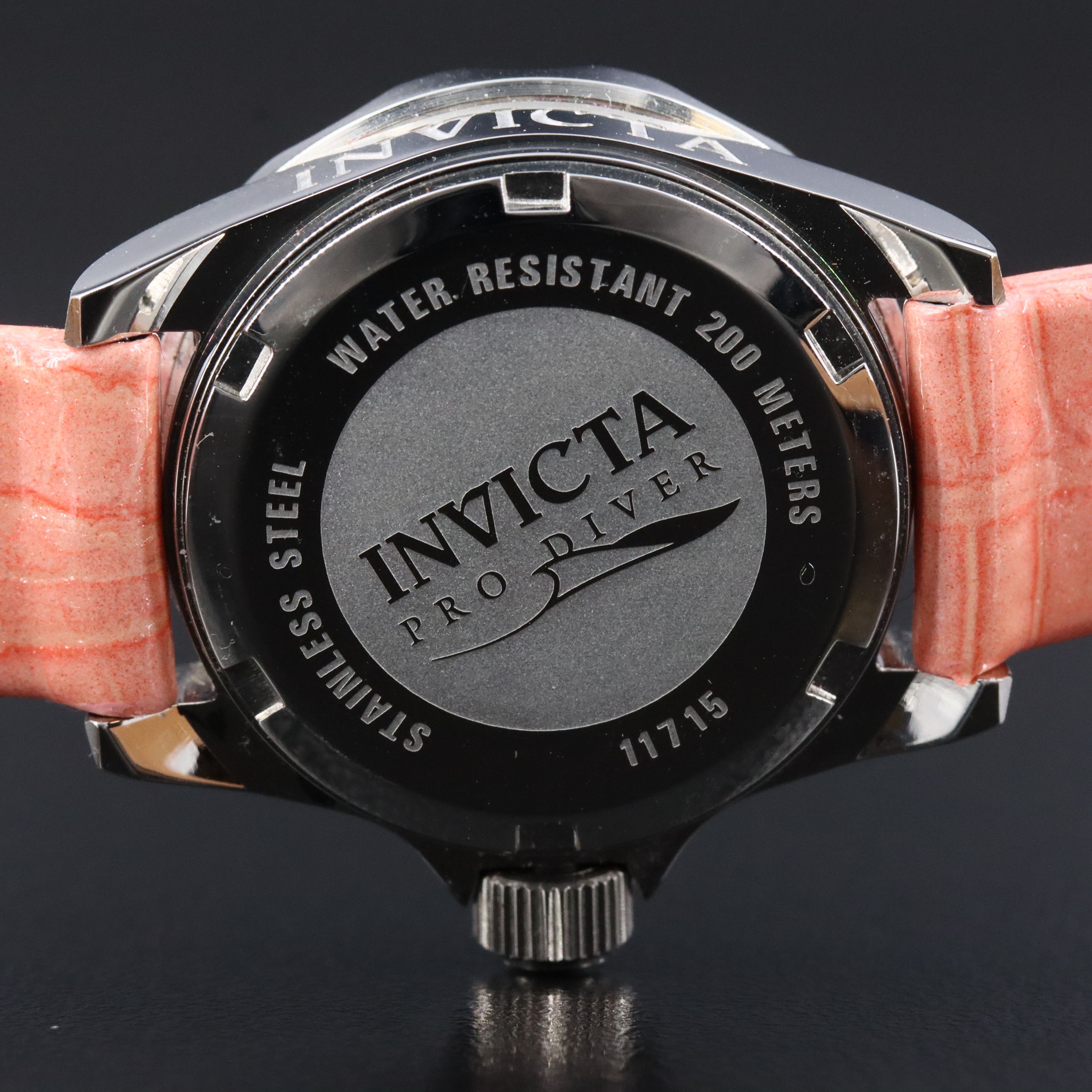 Invicta Professional Pro Diver Stainless Steel and Pink Dial Watch # 11715
