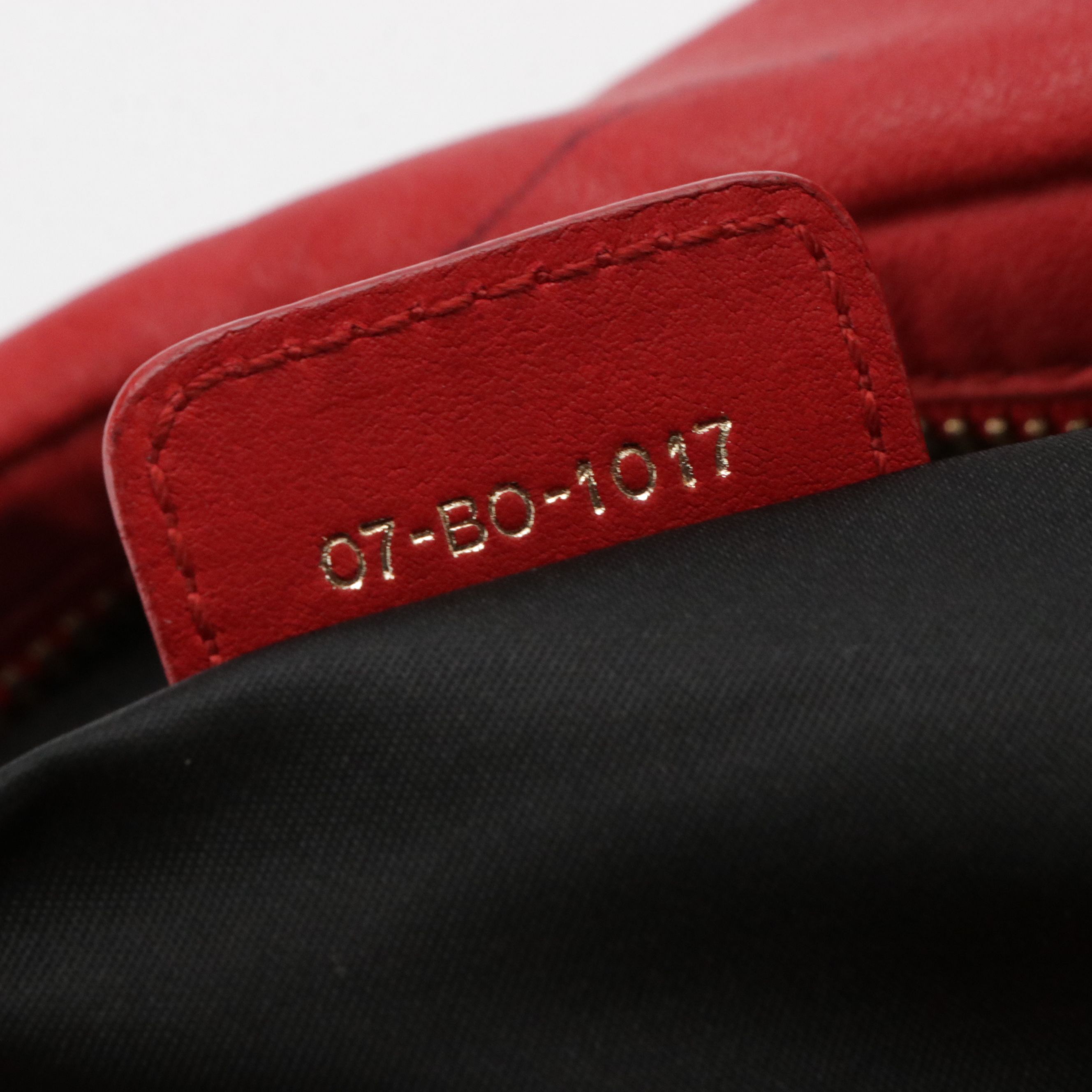 Christian Dior Gypsy Ruffle Hobo Shoulder Bag in Red Lambskin Leather