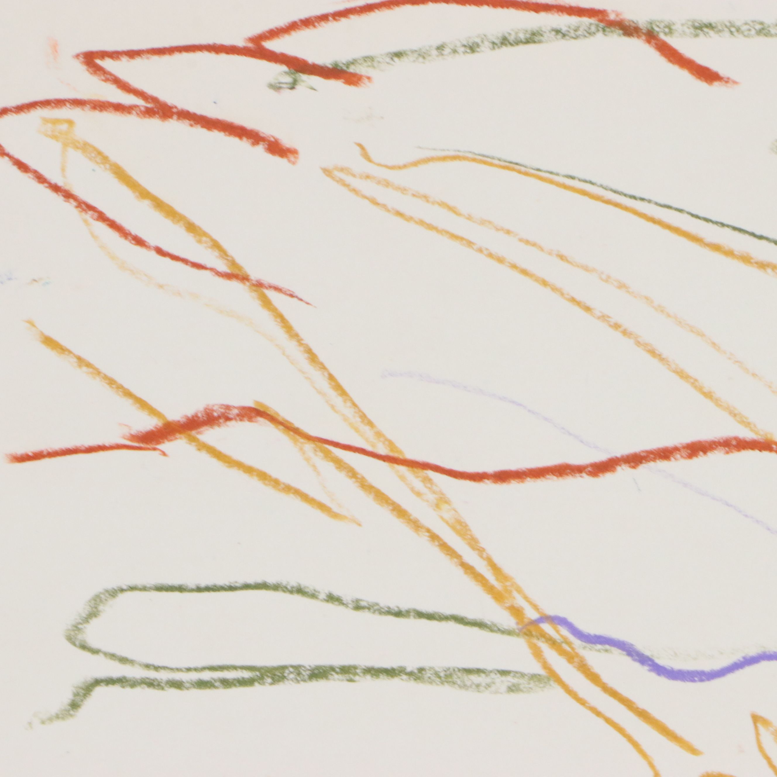 Paul Chidlaw Folk Abstract Chalk Pastel Drawing, Late 20th Century