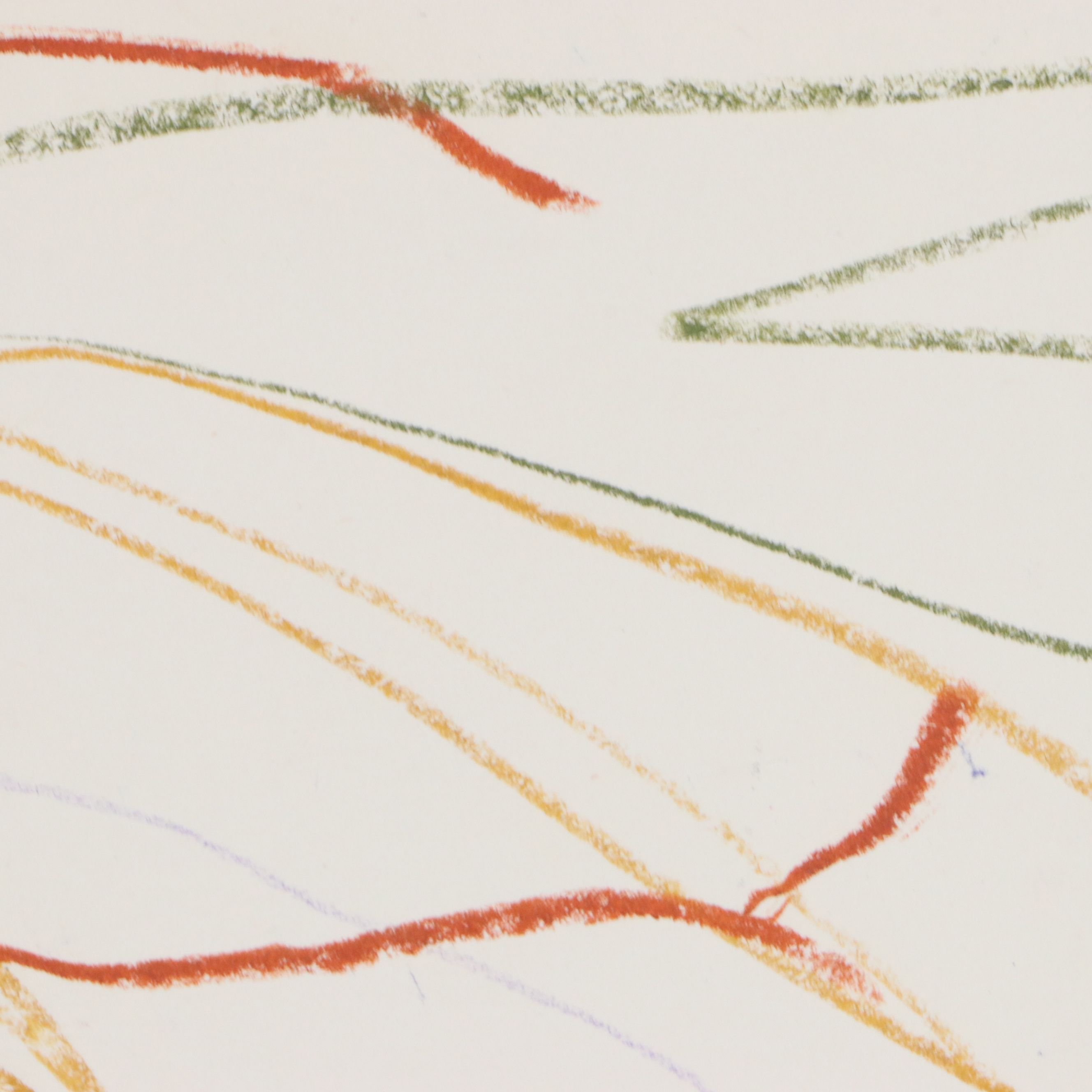 Paul Chidlaw Folk Abstract Chalk Pastel Drawing, Late 20th Century