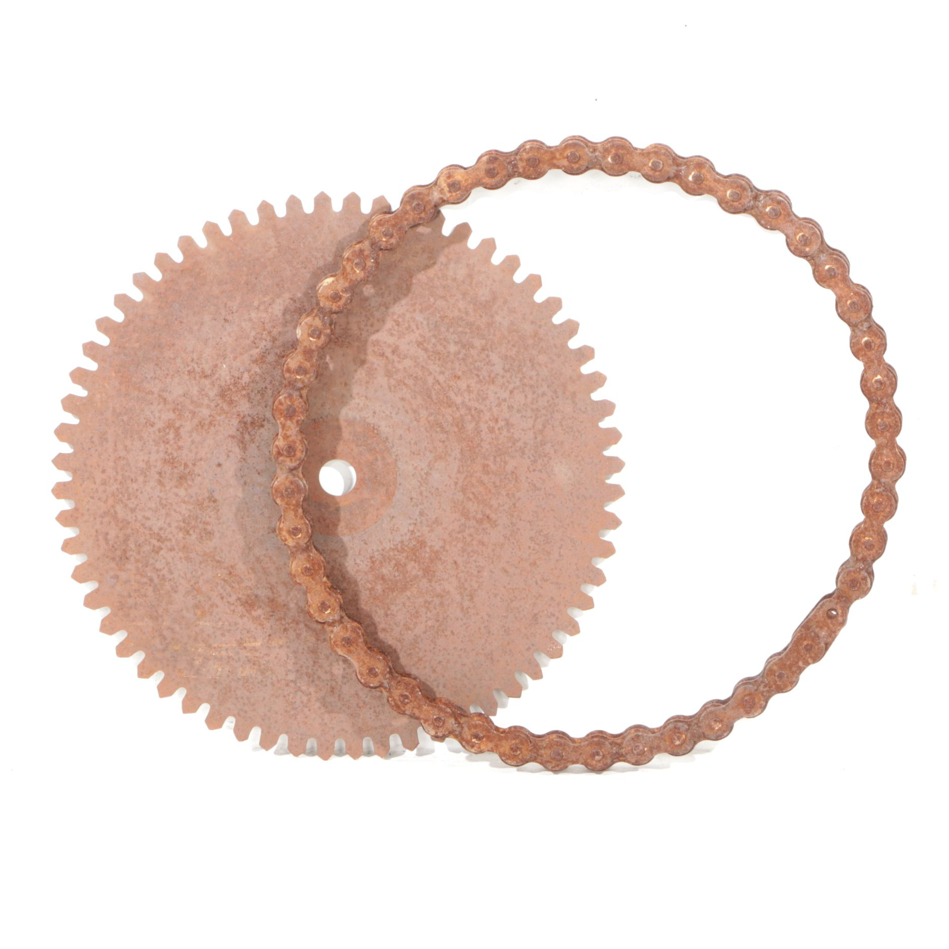 Large Saw Blade and Link Belt, Early 20th Century