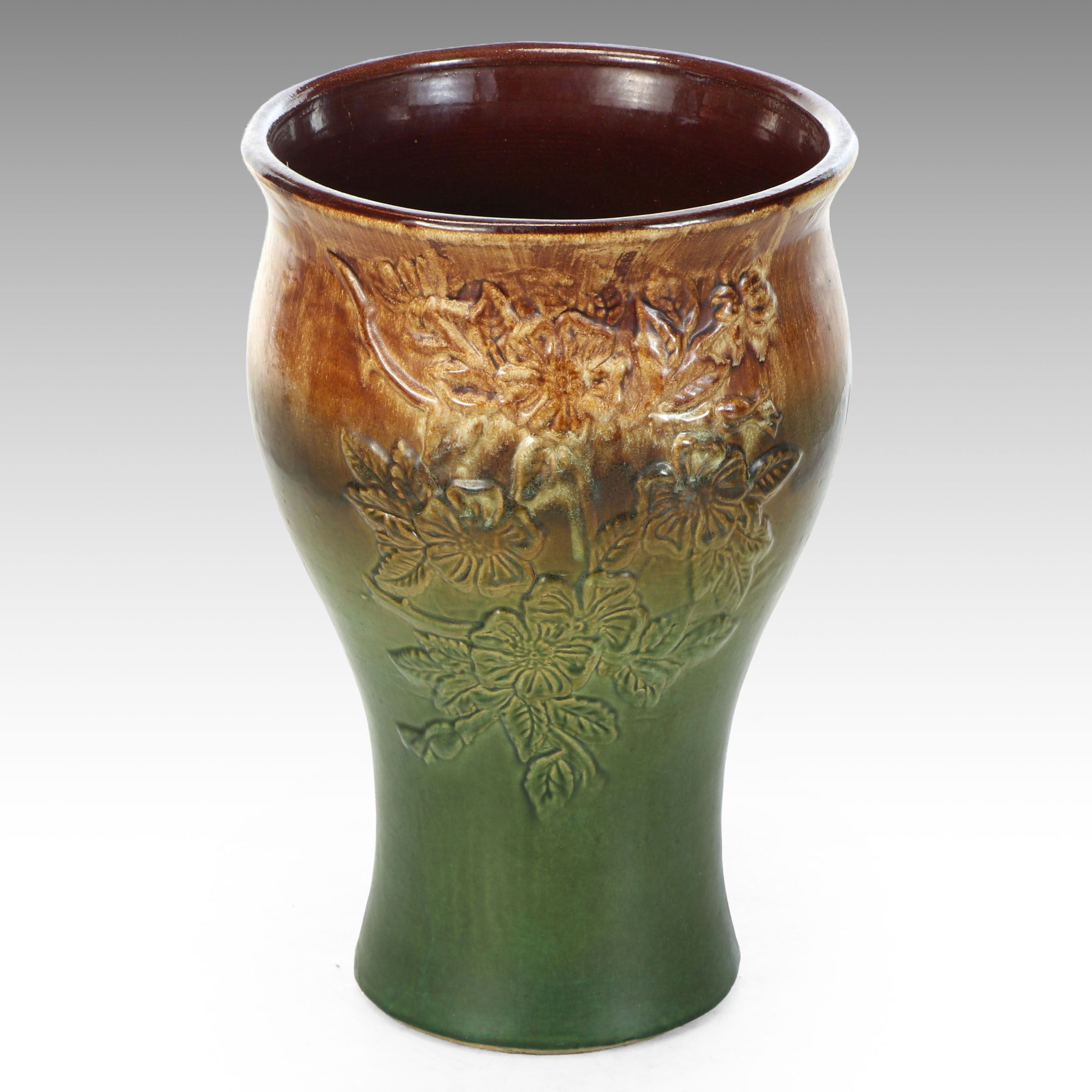 American Art Pottery Briar Rose Pattern Umbrella Stand