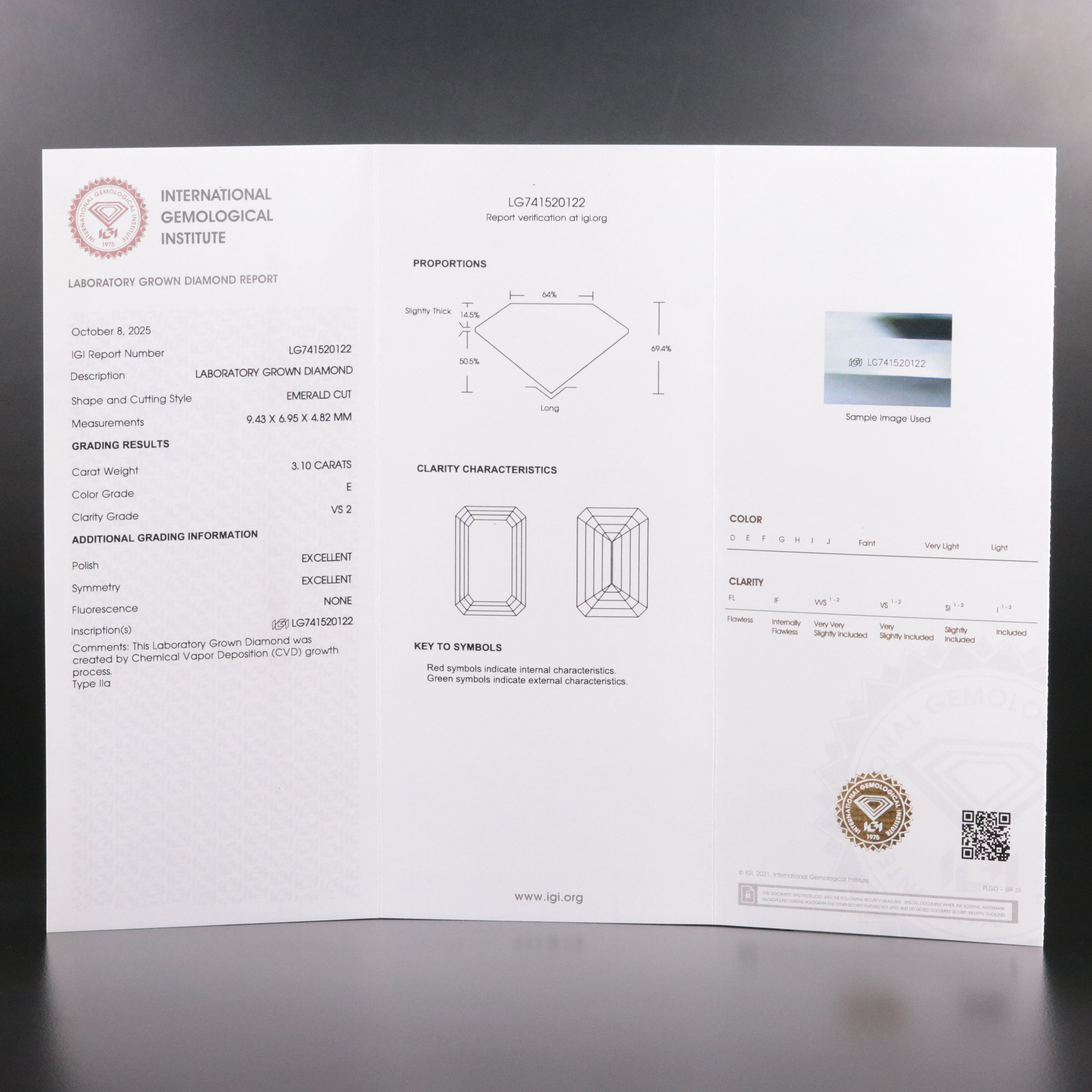 Loose 6.19 CTW Lab Grown Diamond Matched Pair with IGI Reports