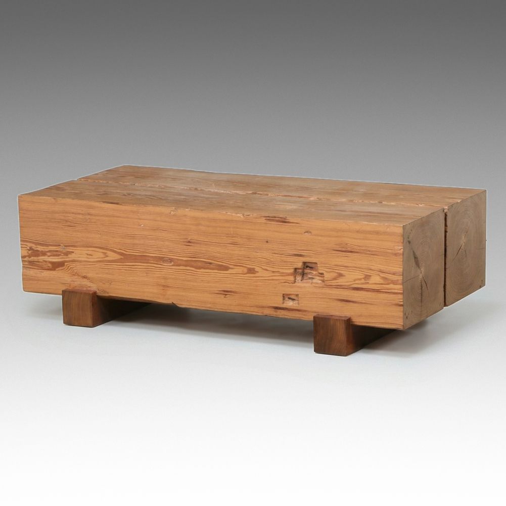 Brutalist Style Reclaimed Timber Beam Coffee Table