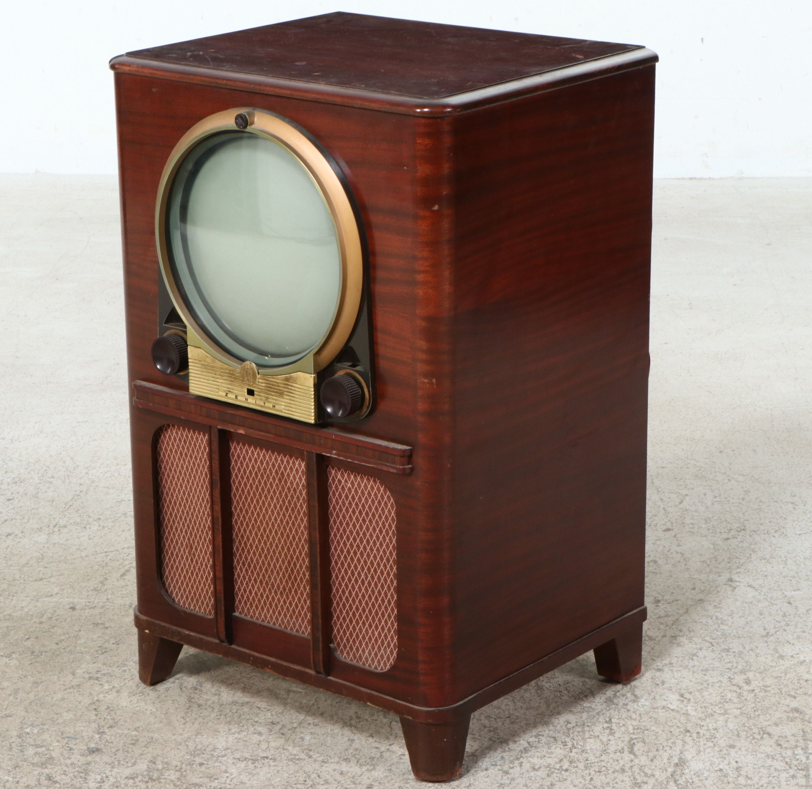 Zenith "Porthole" Mahogany Veneer Console Television, Circa 1949