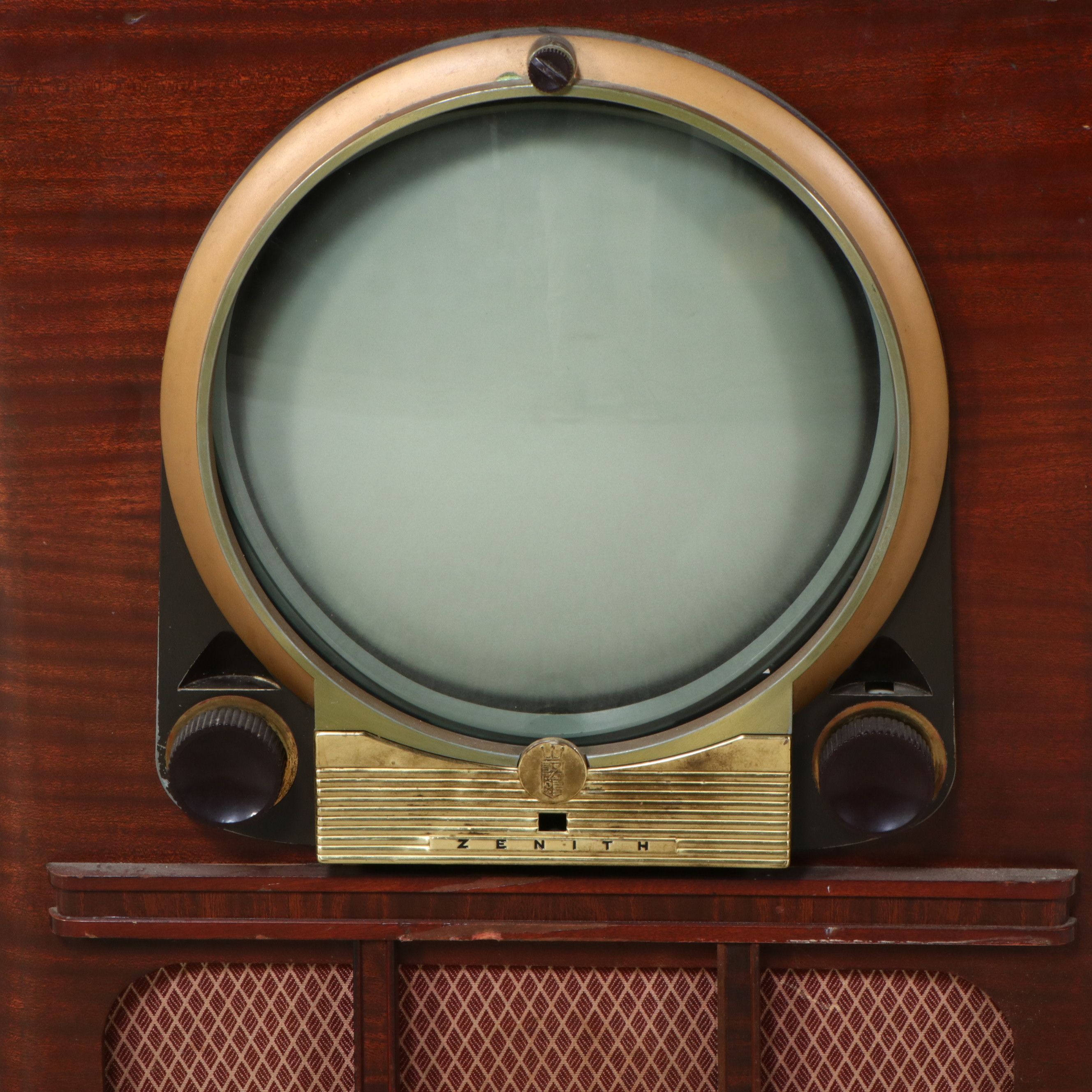 Zenith "Porthole" Mahogany Veneer Console Television, Circa 1949