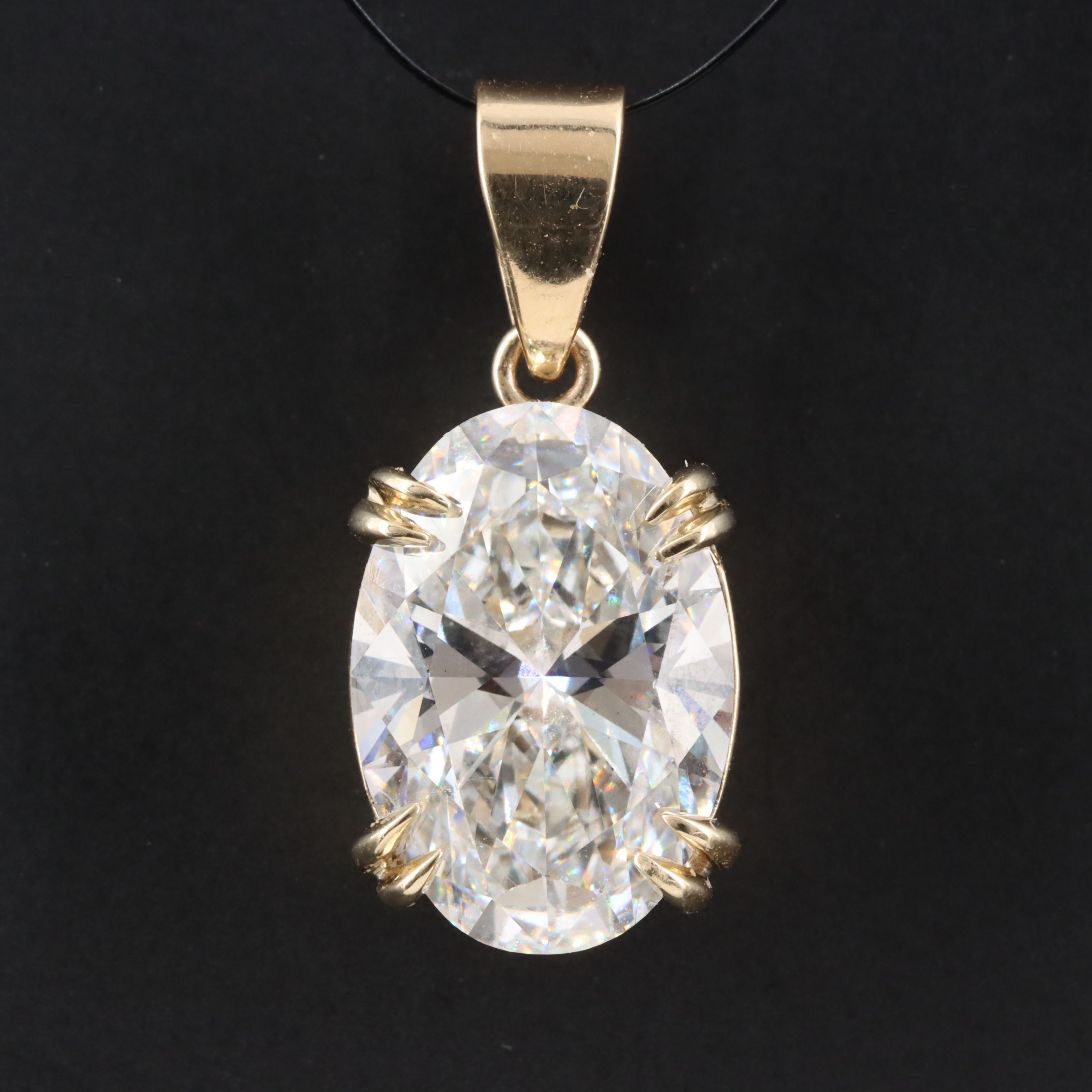 14K 4.04 CT Lab Grown Diamond Solitaire Pendant with IGI Report