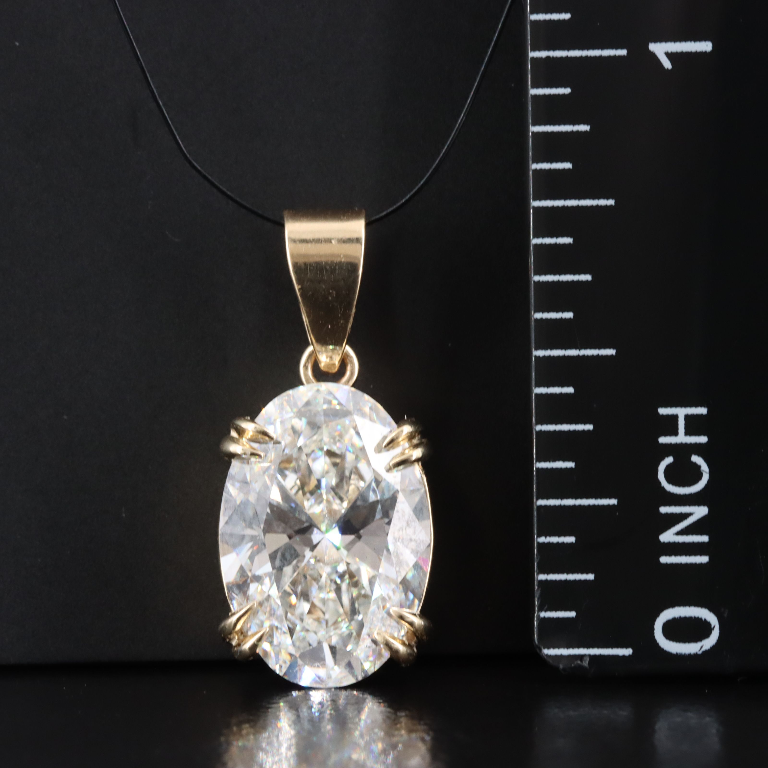 14K 4.04 CT Lab Grown Diamond Solitaire Pendant with IGI Report
